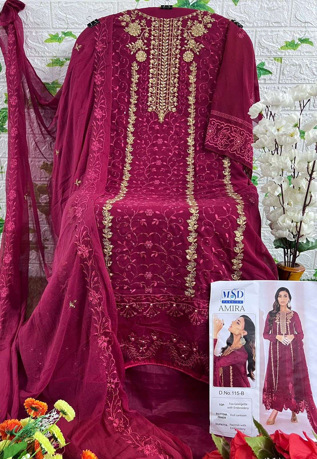 msd amira vol-1 115 colours velvet embroidery work pakistani suits collection at wholesale price