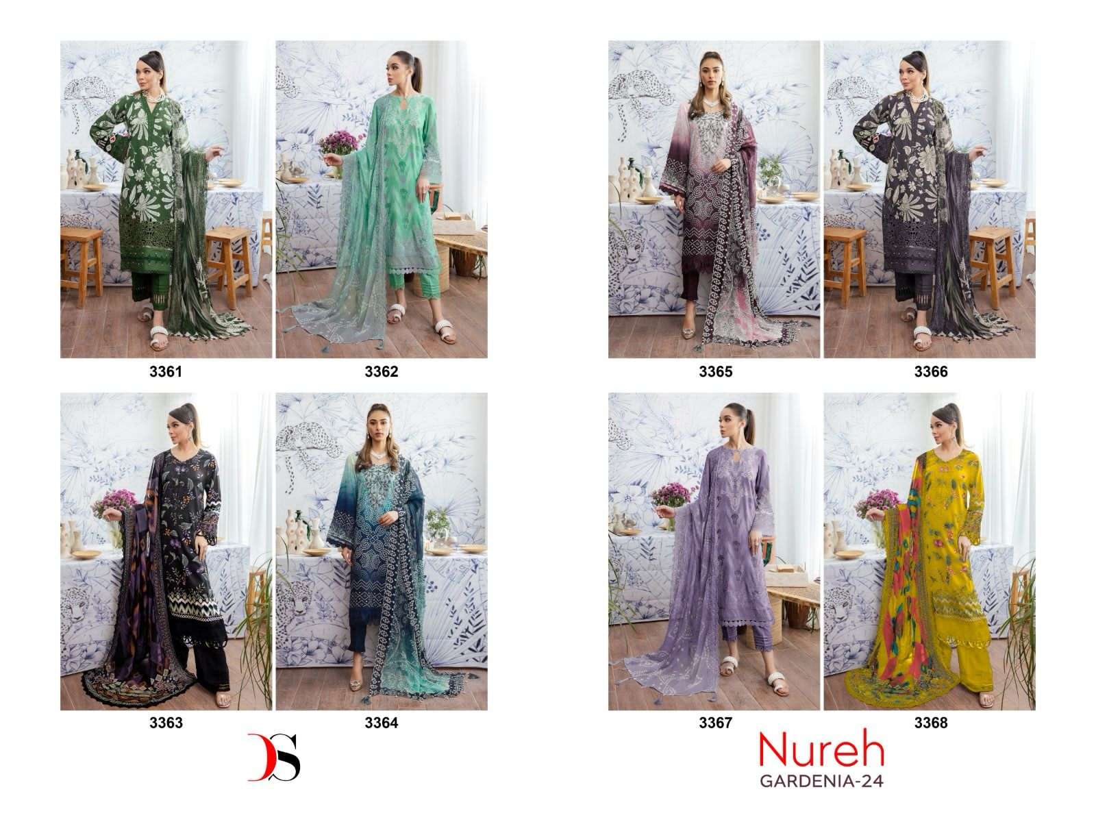 Nureh gardenia-24 by deepsy suits cotton pakistani suits with cotton dupatta collection at wholesale price