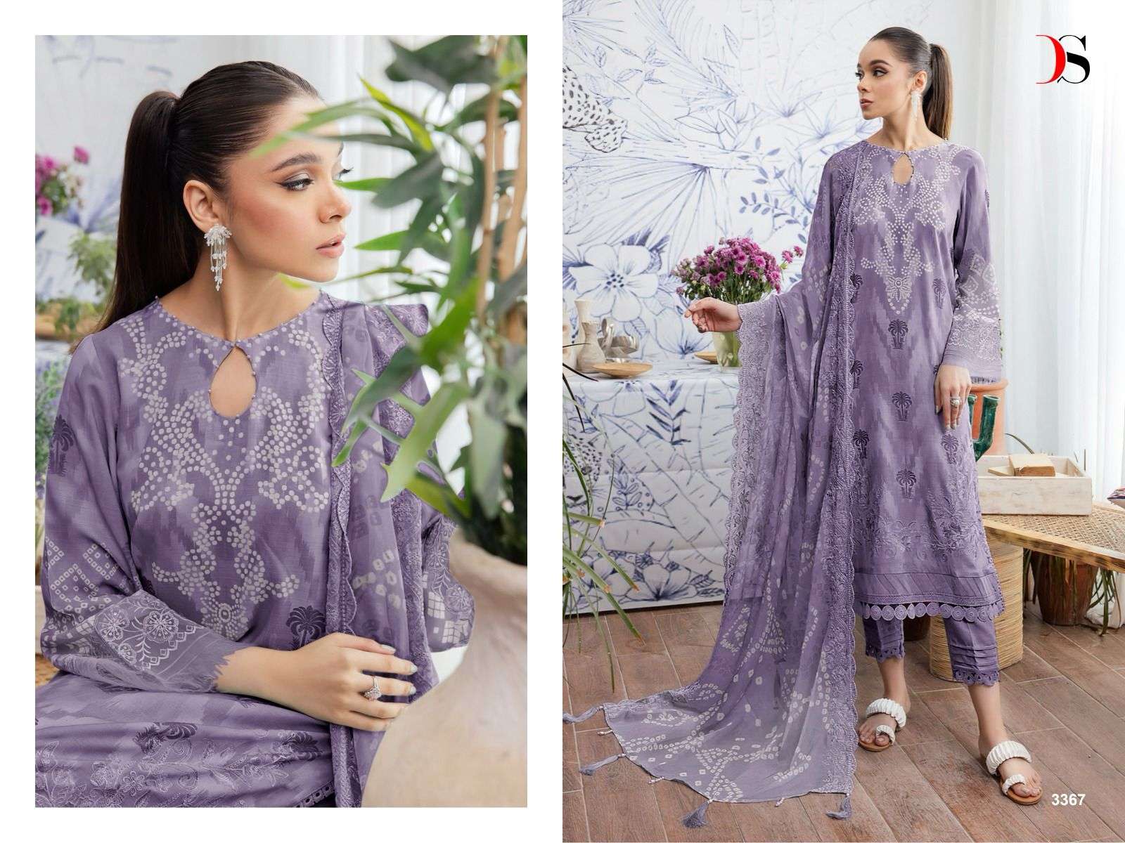 Nureh gardenia-24 by deepsy suits cotton pakistani suits with cotton dupatta collection at wholesale price