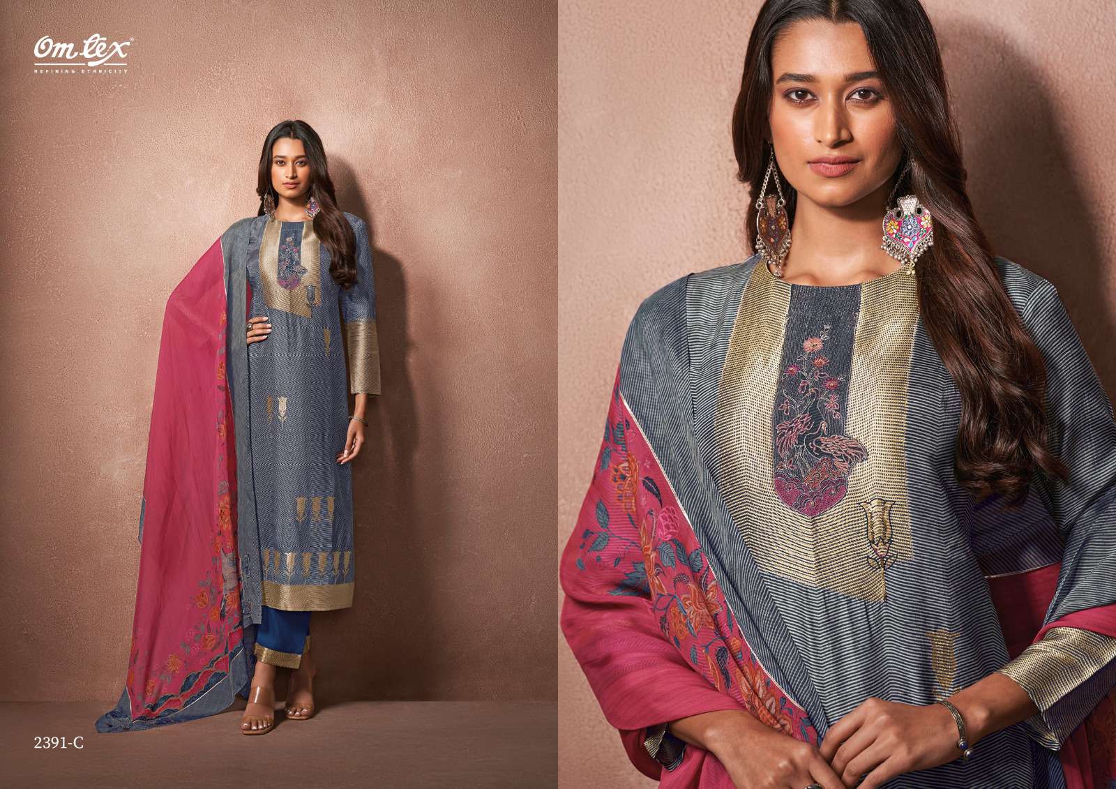 om tex anukriti 2391 colour series latest designer wedding wear muslin salwar kameez wholesale price surat