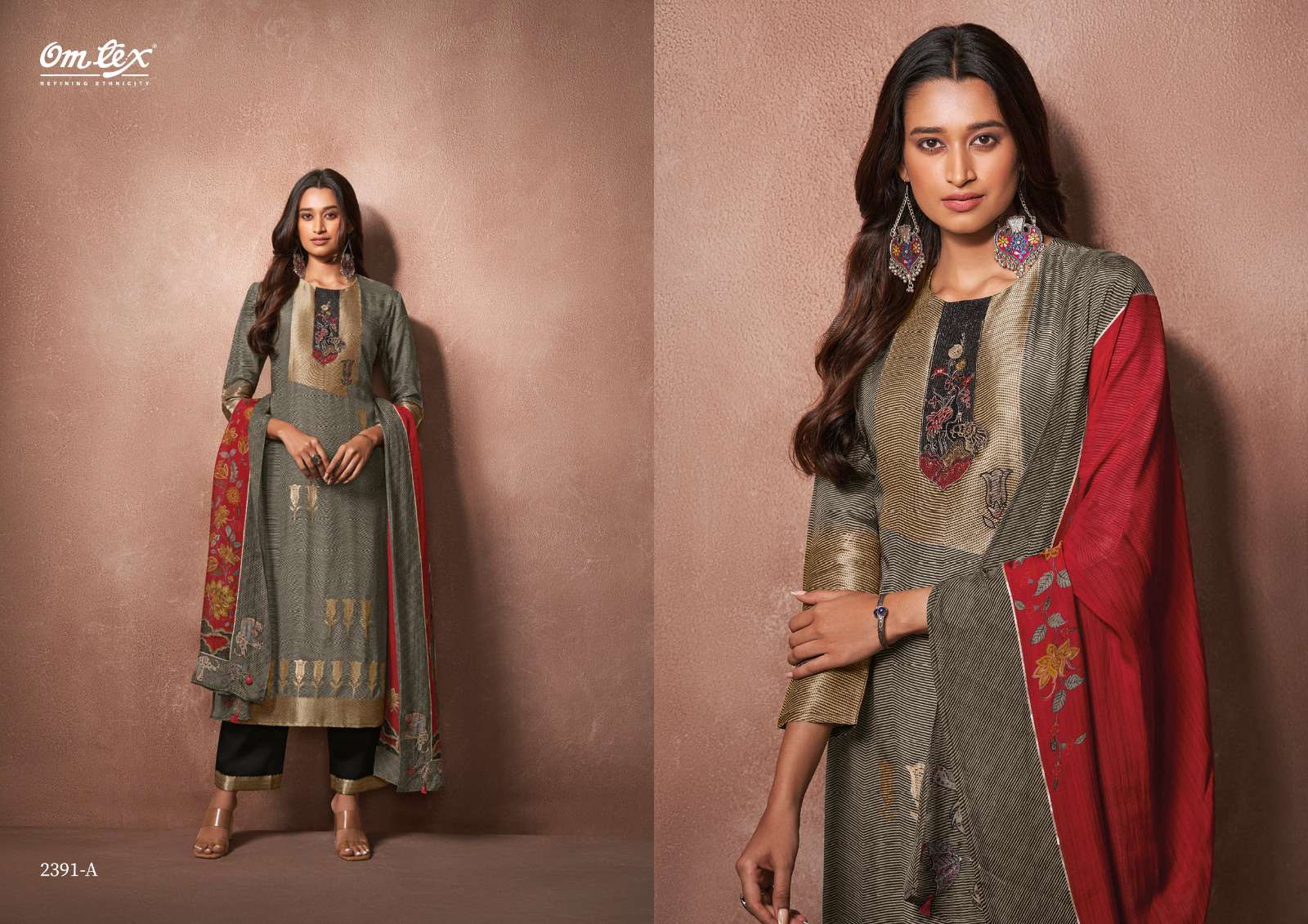 om tex anukriti 2391 colour series latest designer wedding wear muslin salwar kameez wholesale price surat