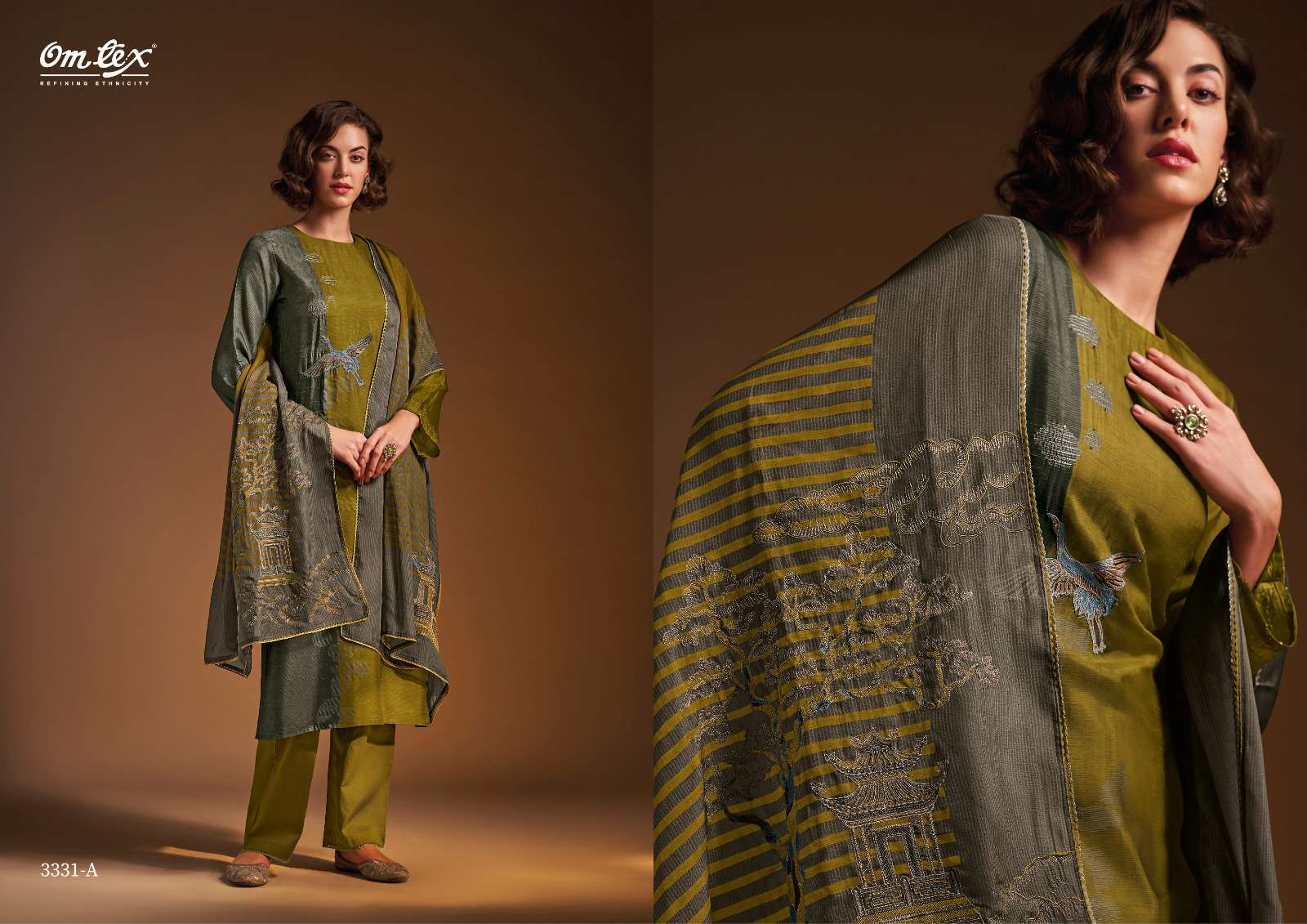 om tex moh 3331 colour series latest designer wedding wear muslin salwar kameez wholesale price surat india