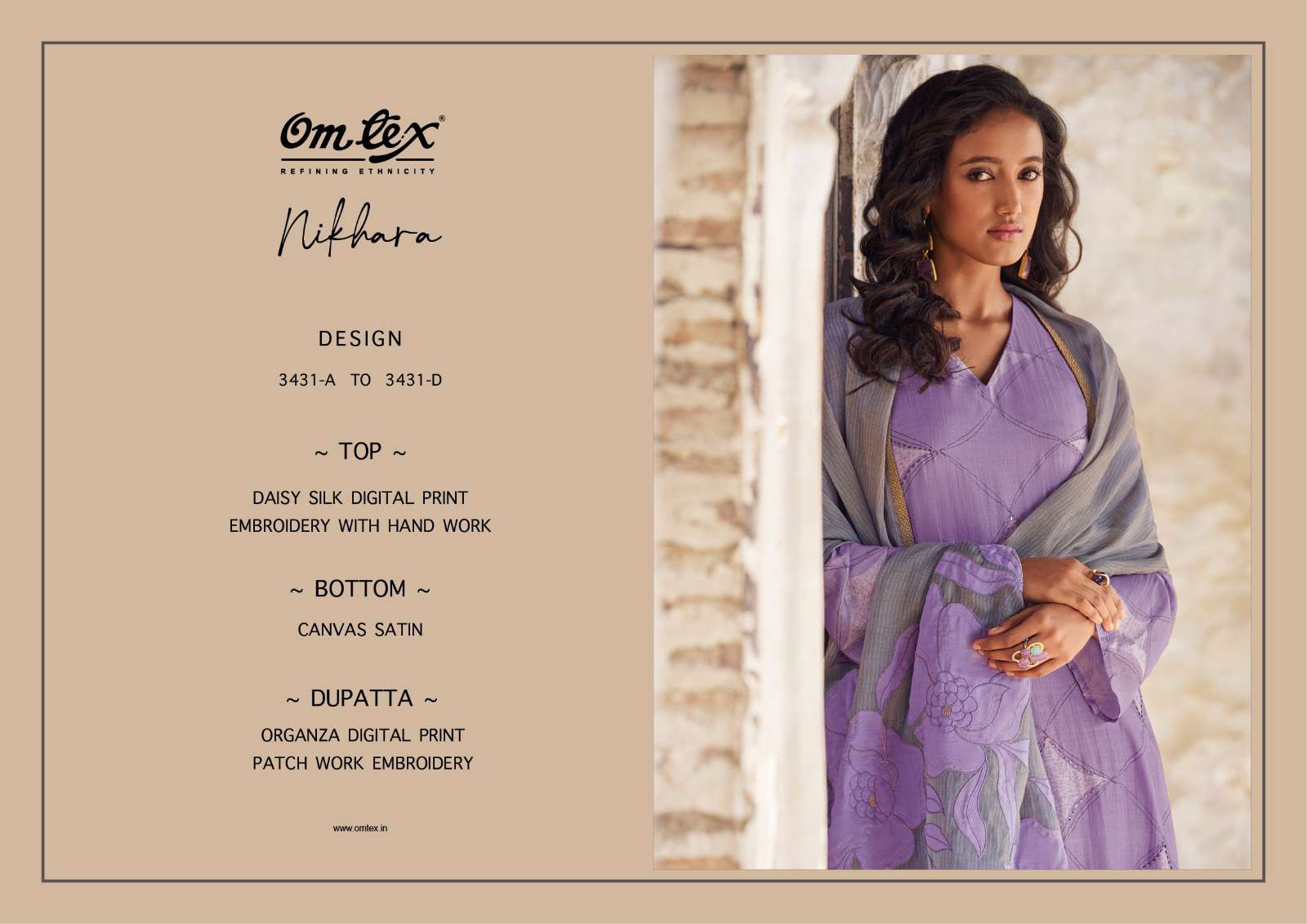 om tex nikhara 3431 colour series latest designer wedding wear muslin salwar kameez wholesale price surat