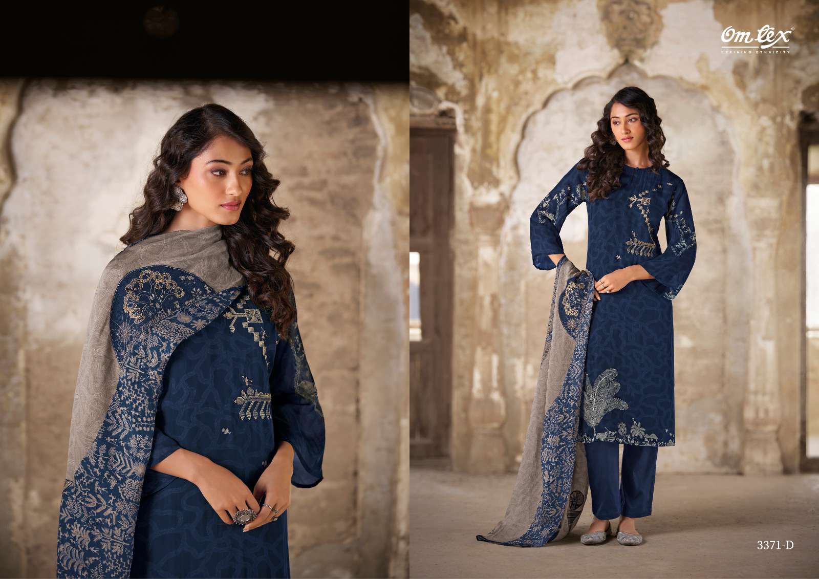 om tex tarasha 3371 colour series latest designer wedding wear muslin salwar kameez wholesale price surat