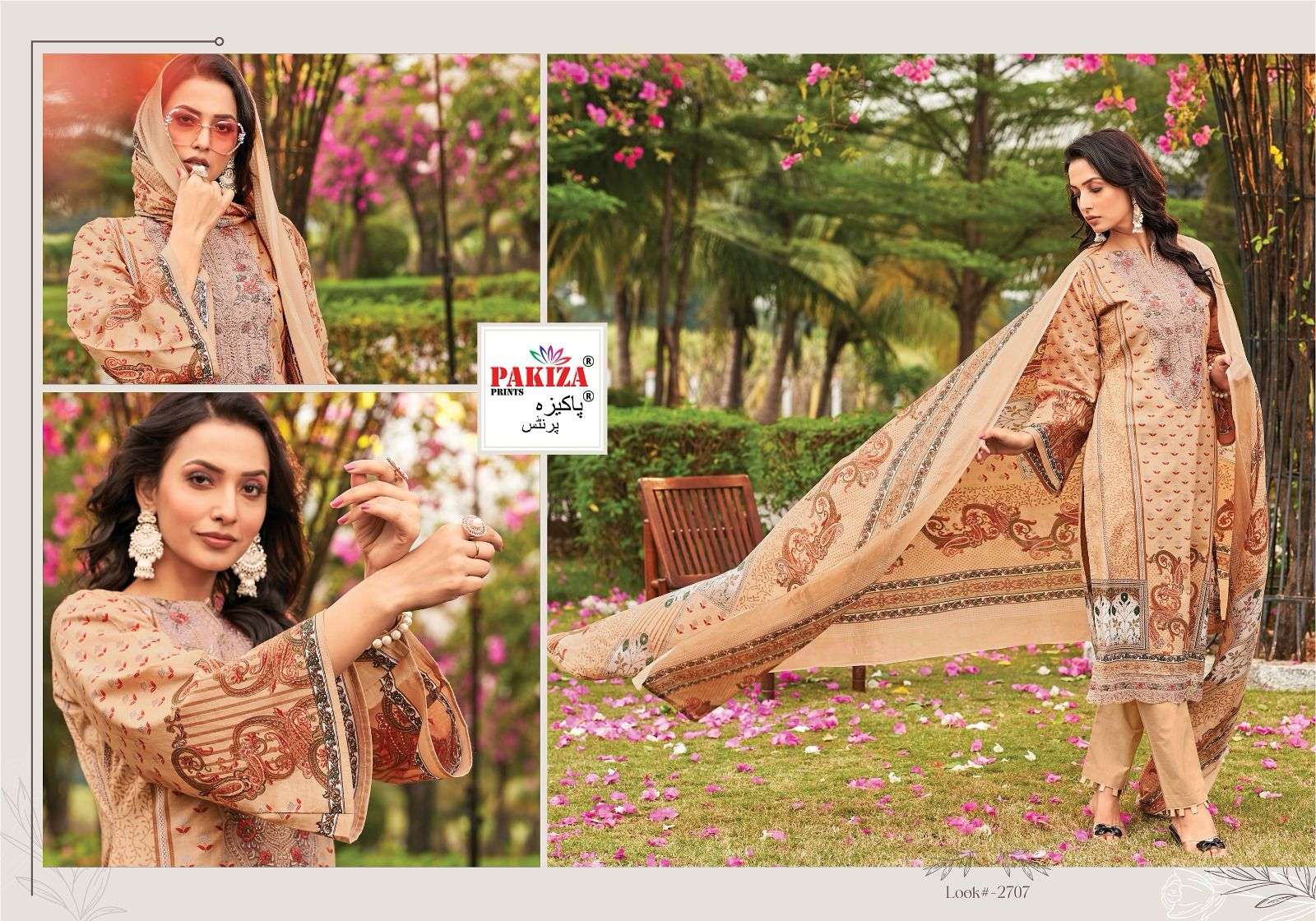 pakiza prints haniya hiba vol-27 2701-2710 series designer heavy pakistani suit for eid wholesaler surat