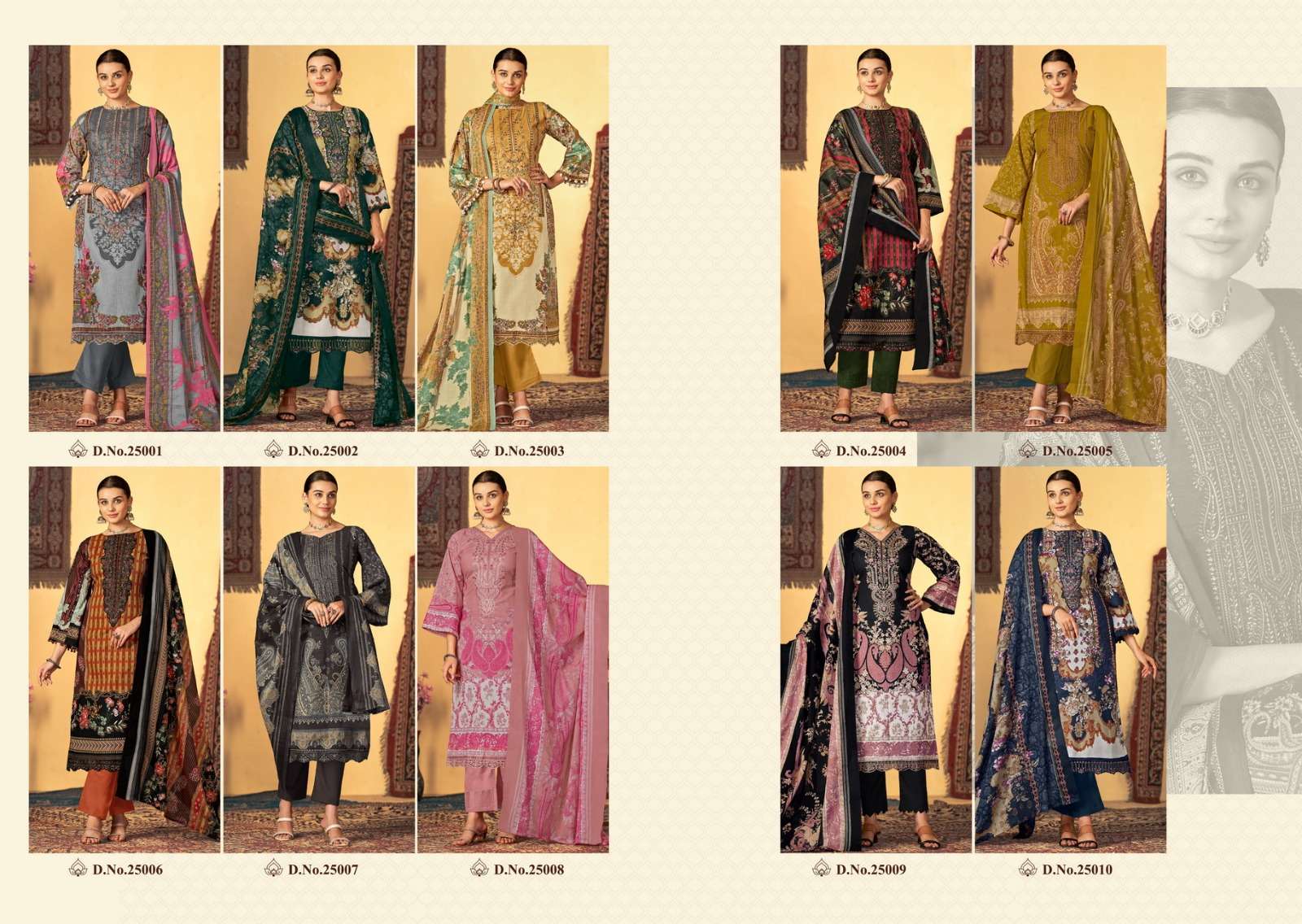 pakiza sana saba vol-25 25001-25008 series latest designer pakistani salwar kameez wholesaler surat gujarat