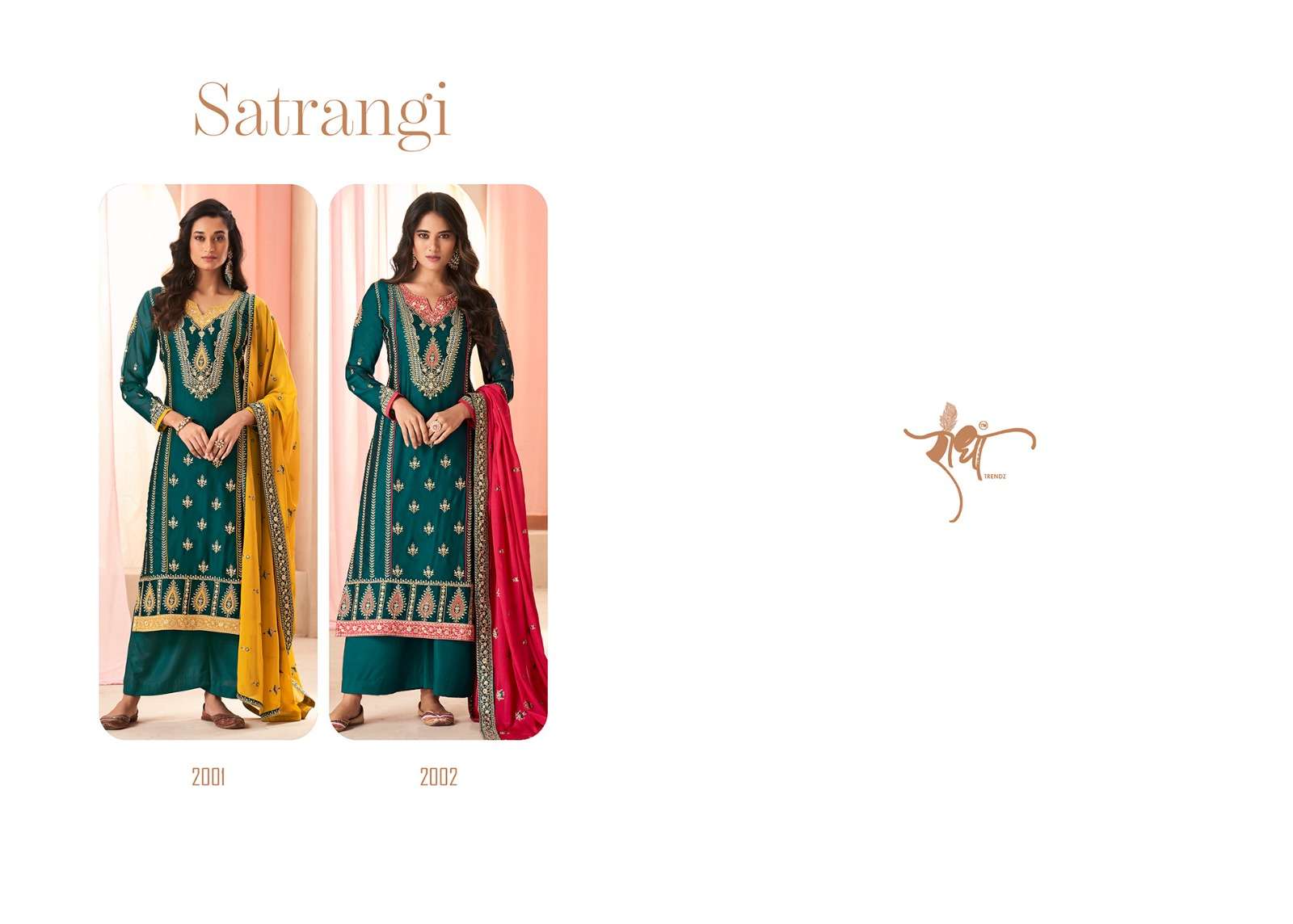 Radha satrangi 2001-2002 series fancy silk designer wedding salwar suits collection wholesale