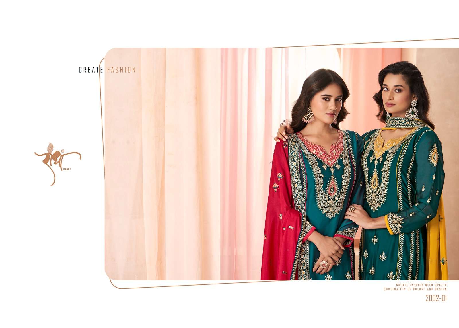 Radha satrangi 2001-2002 series fancy silk designer wedding salwar suits collection wholesale