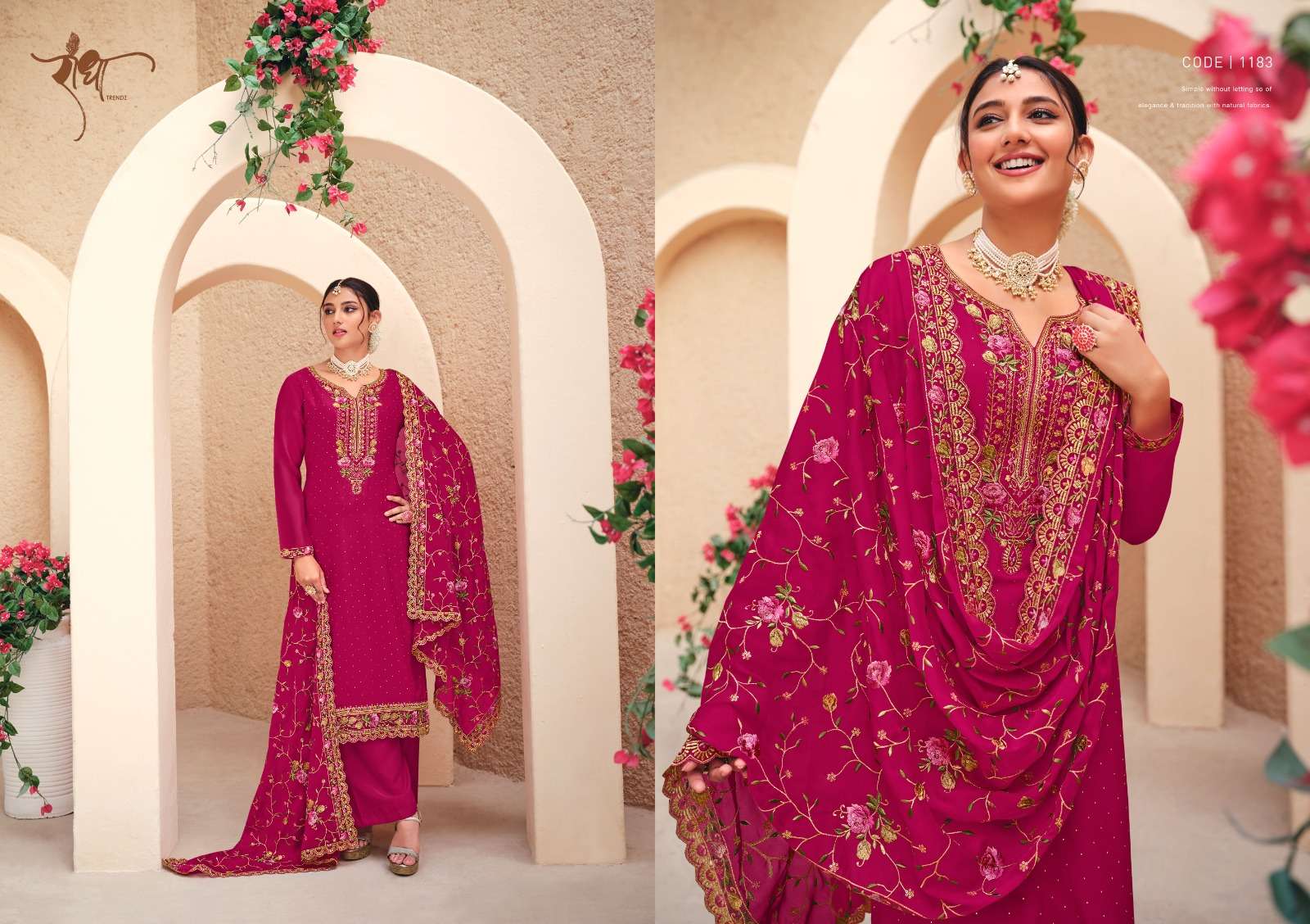 radha trendz suhagan 1181-1184 series latest designer salwar kameez wholesaler surat gujarat