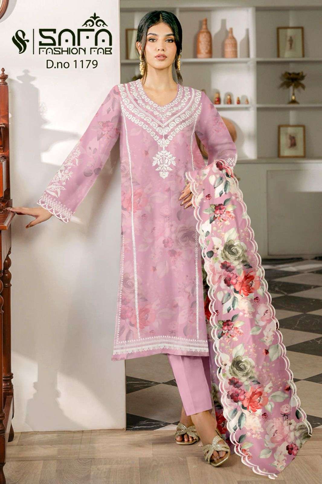 safa 1179 colours organza designer pakistani suits collection at wholesale rates surat