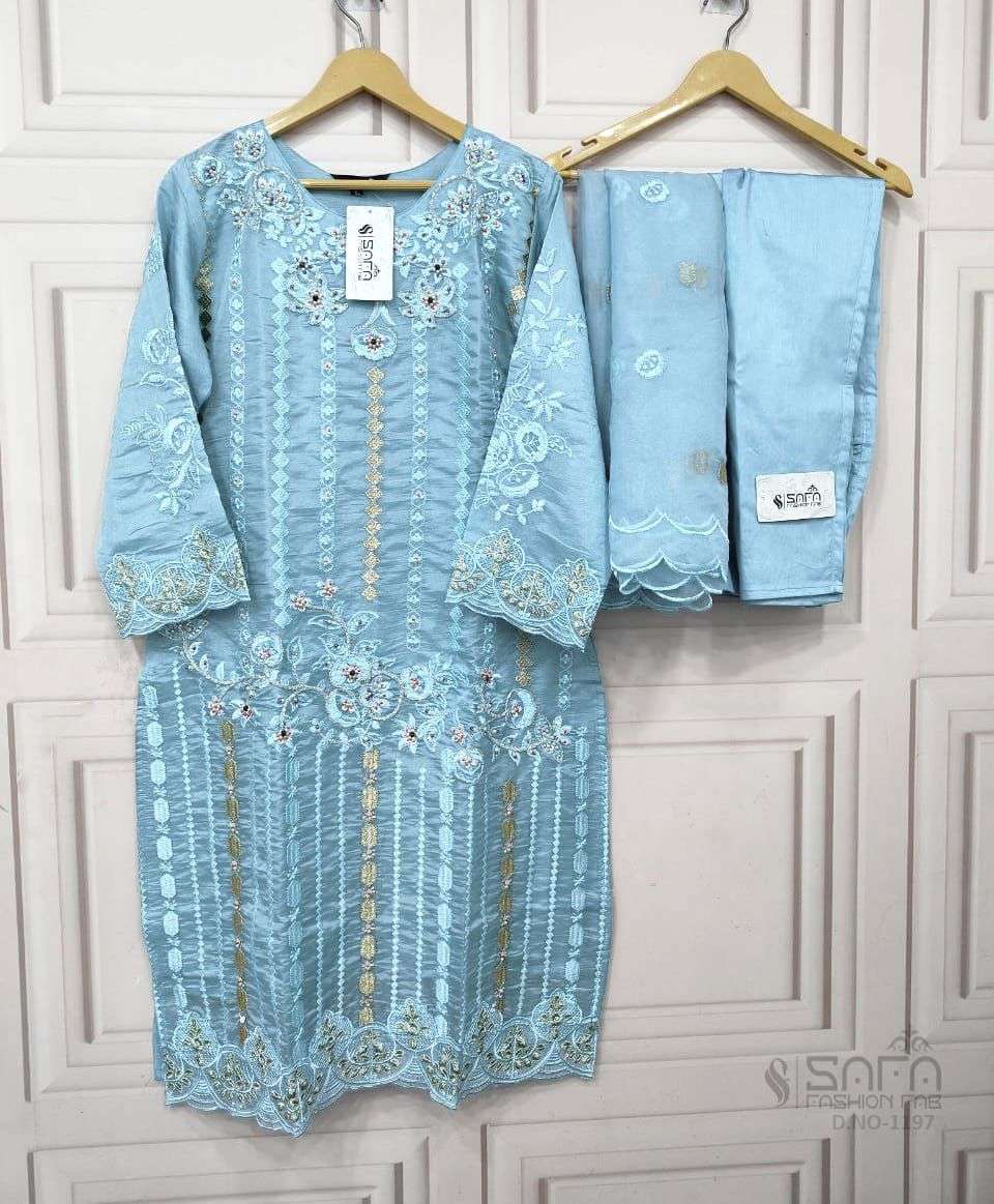 safa fashion hub 1197 colour series latest designer pakistani salwar kameez wholesaler surat gujarat