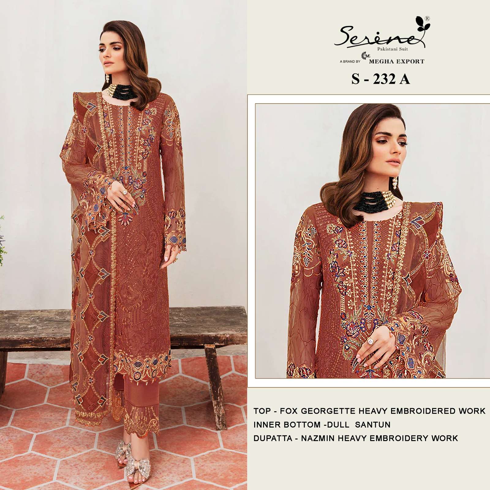 serine 232 colours designer party wear embroidered pakistani salwar kameez wholesaler surat