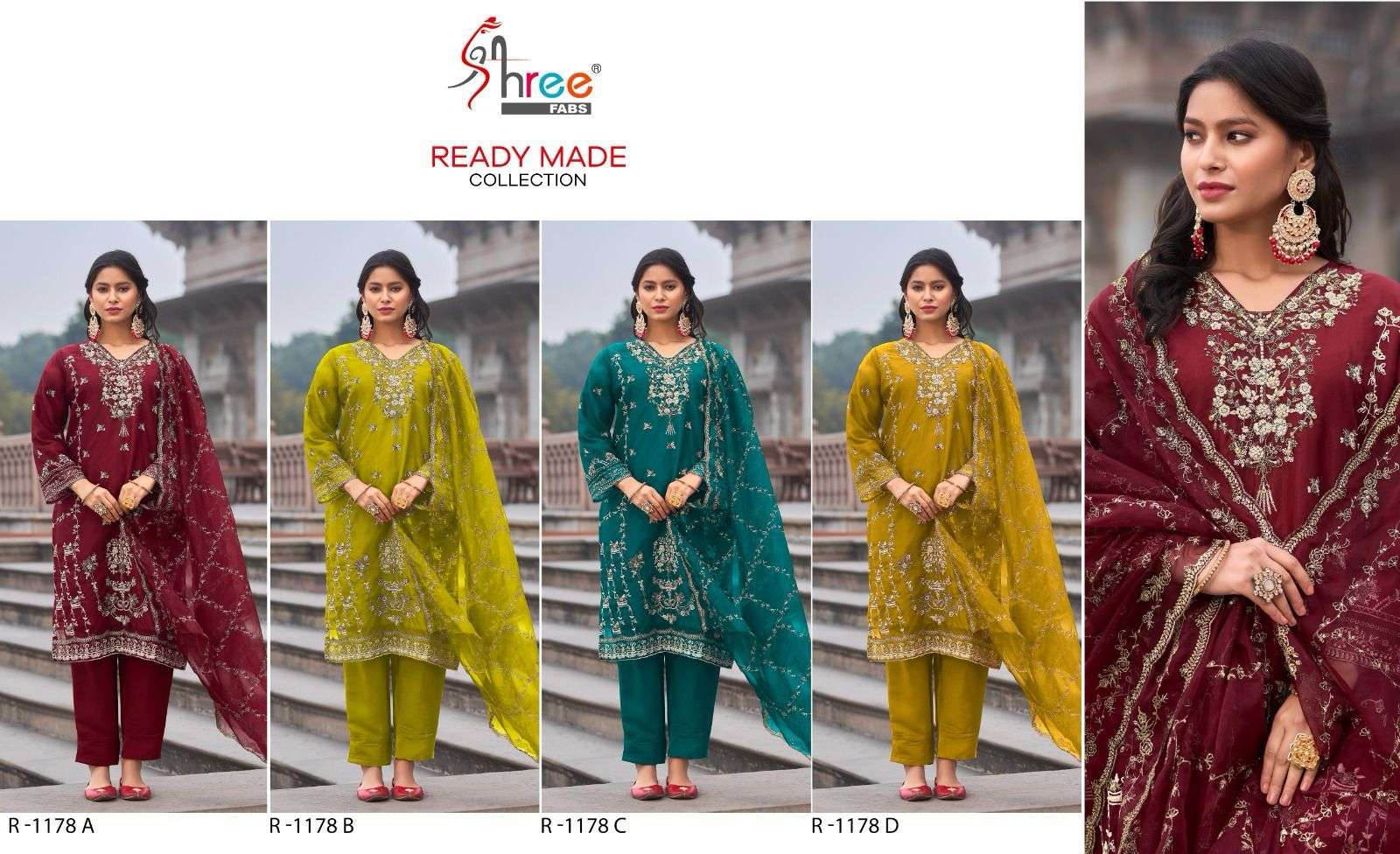 shree fabs 1178 colour series designer wedding wear pakistani suit wholesaler surat gujarat
