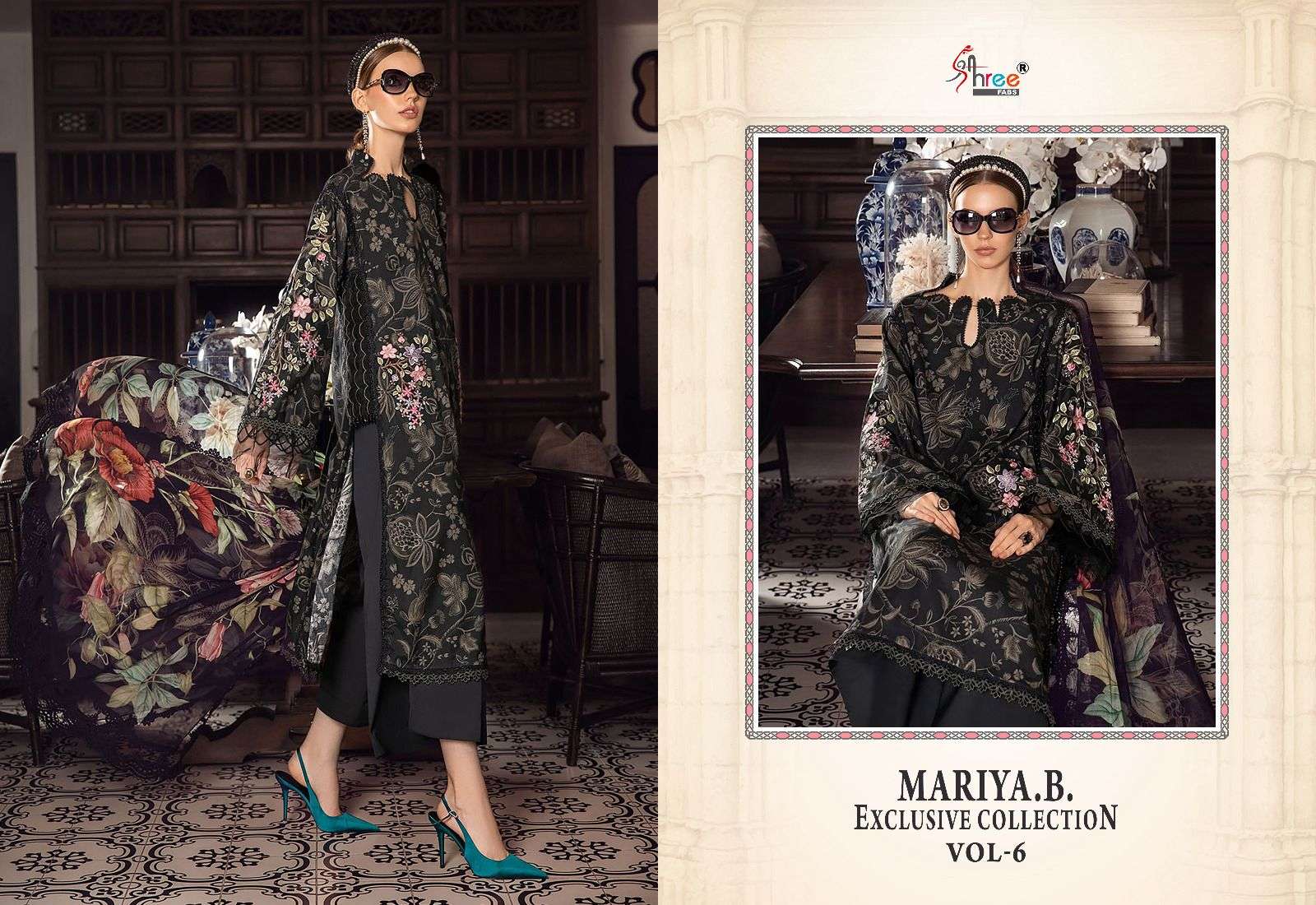 shree fabs maria b exclusive collection vol-6 3298-3305 series designer wedding wear pakistani suit wholesaler surat gujarat
