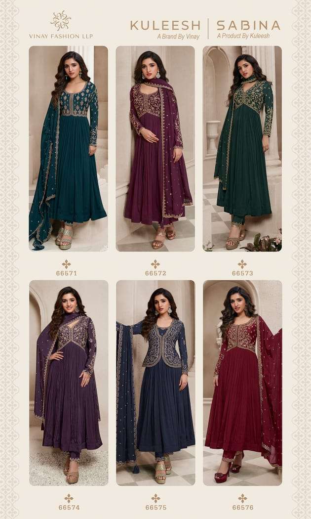 vinay fashion sabina 66571-66576 series latest festive wear readymade salwar kameez wholesaler surat gujarat