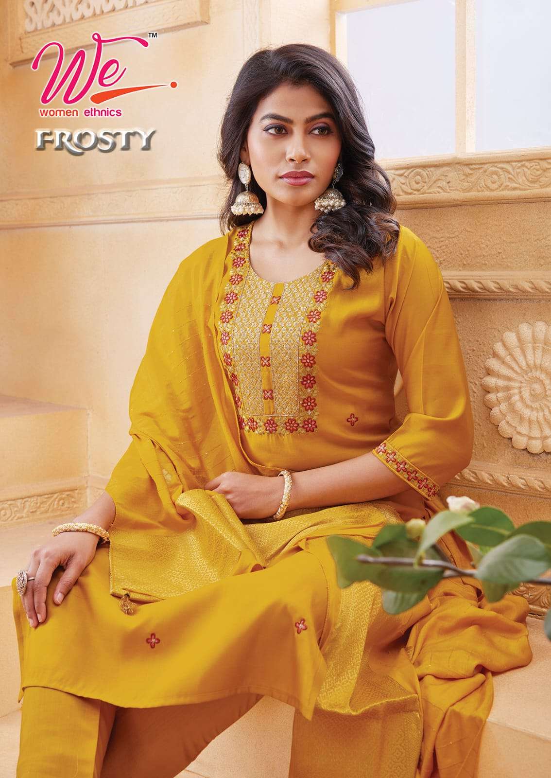 we fab frosty 4301-4306 series latest designer kurti set wholesaler surat gujarat