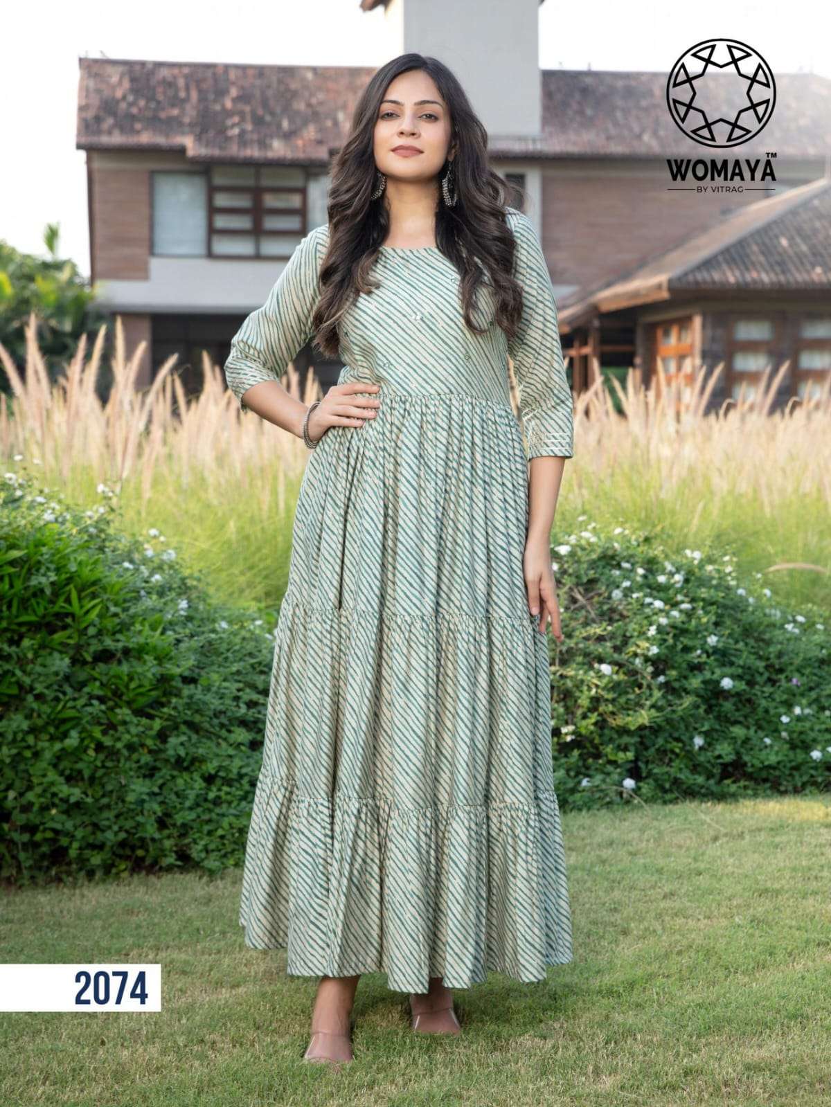 womaya vibrance silk story series latest fancy designer long kurti wholesaler surat gujarat