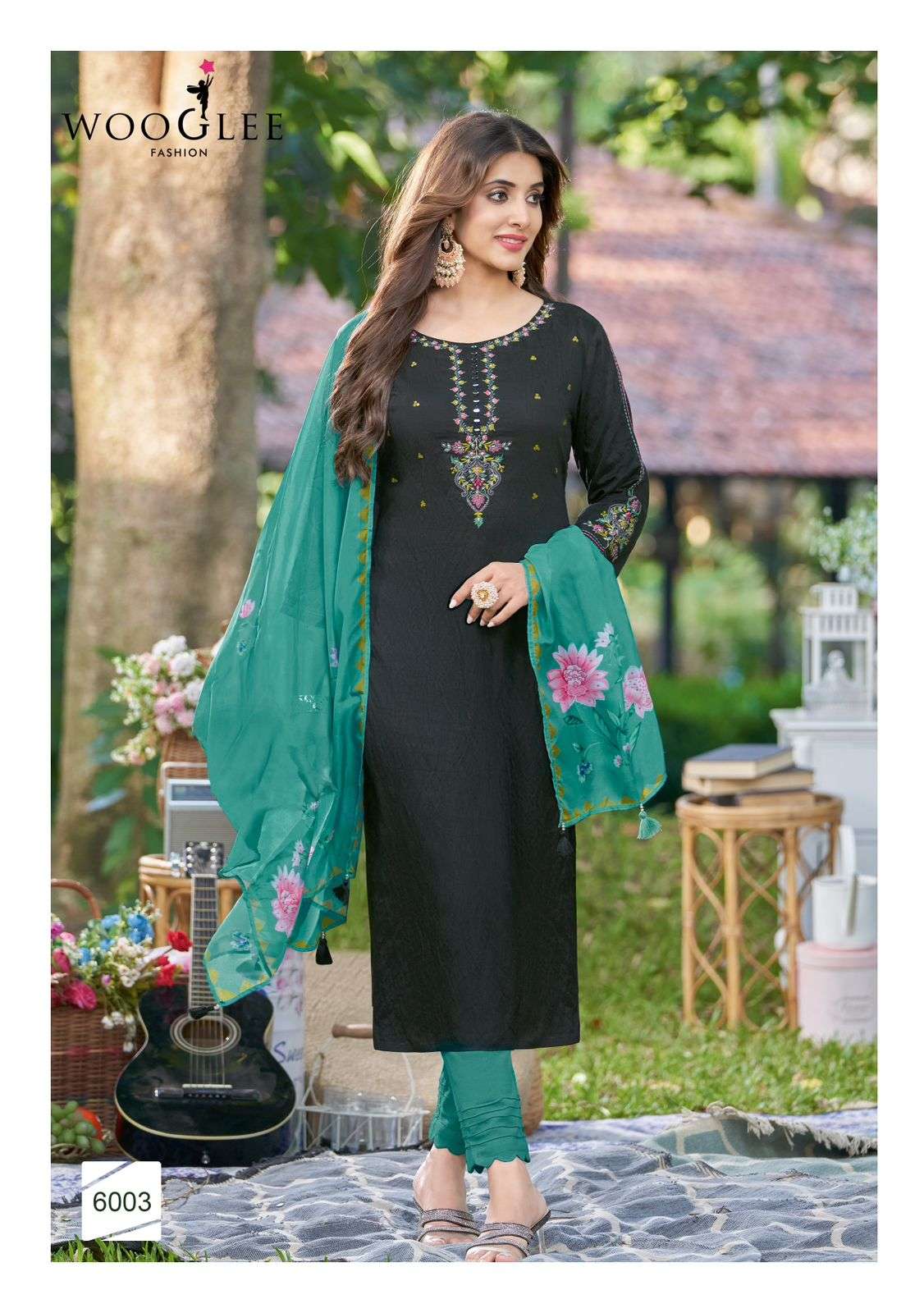 wooglee fashion kamakshi 6001-6006 series latest designer kurti set wholesaler surat gujarat