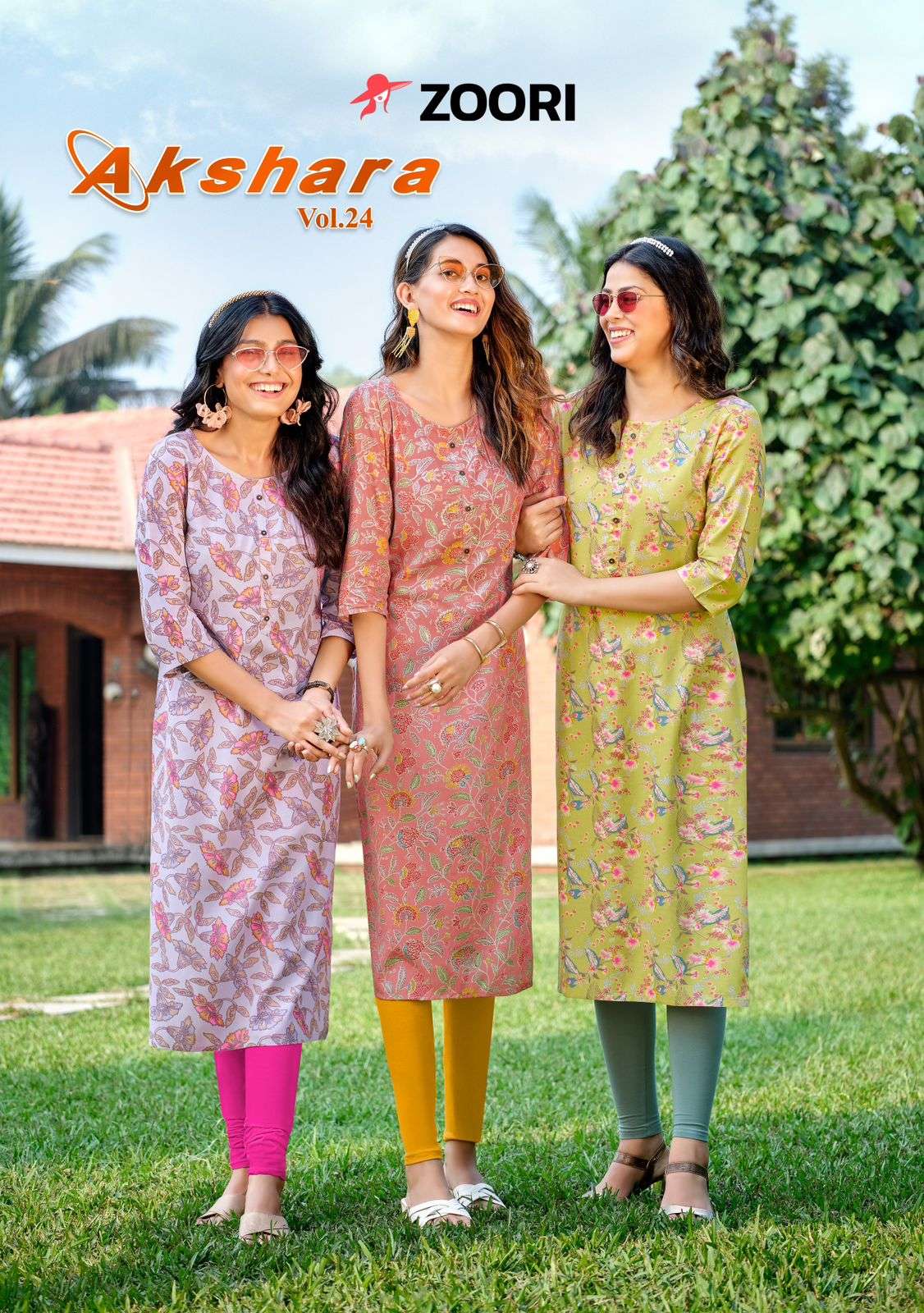 zoori akshara vol-24  1140-1145 series designer fancy trendy kurti with pant at wholesale price surat gujarat