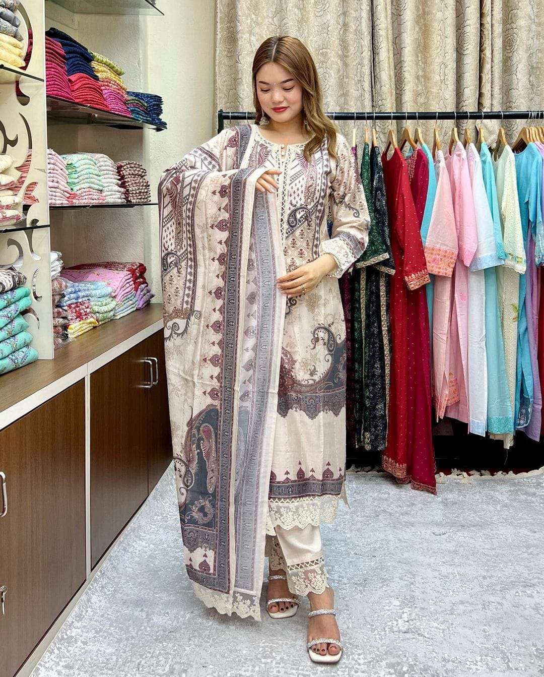 afsana m print latest designer fancy readymade salwar kameez wholesaler surat gujarat 