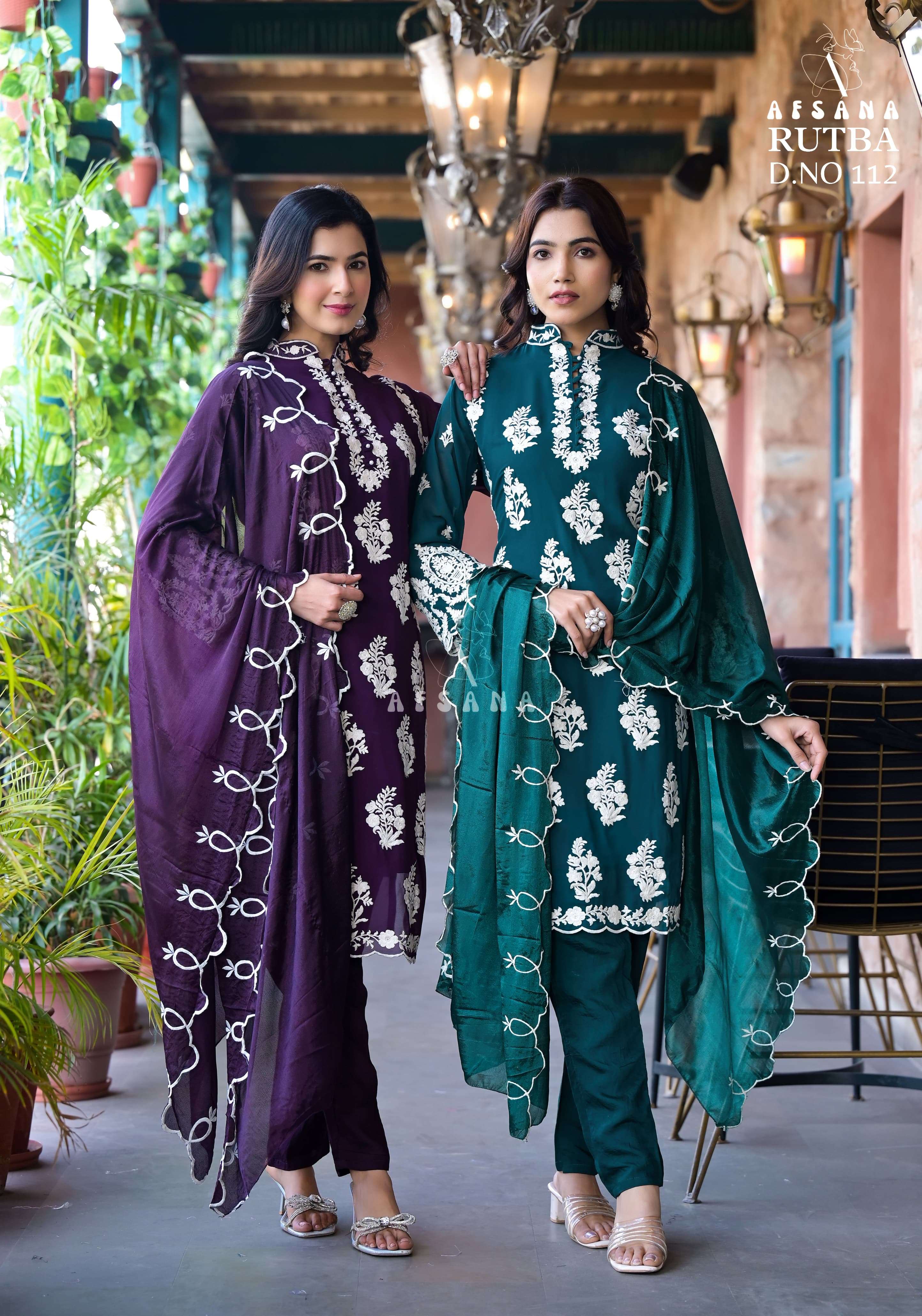 afsana rutba 112 colour series latest designer fancy readymade designer salwar kameez wholesaler at india surat gujarat 