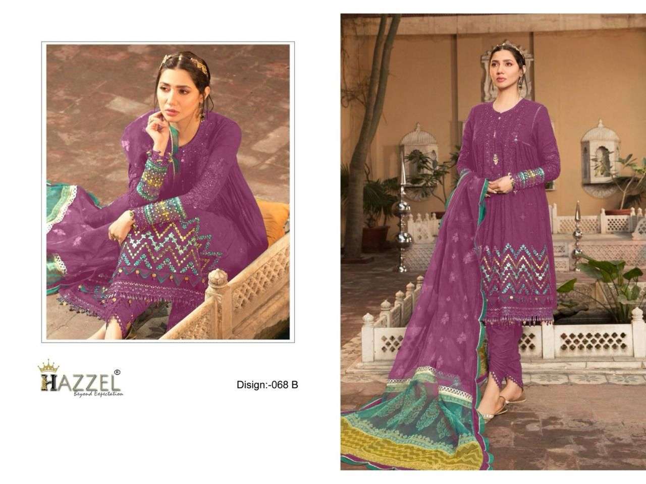 hazzle prints 068ab series designer pakistani salwar kameez wholesaler surat gujarat