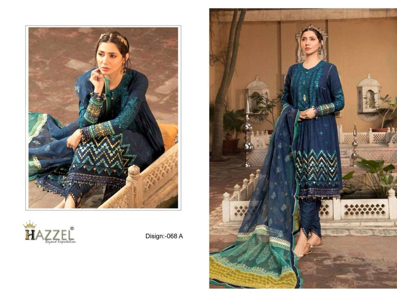 hazzle prints 068ab series designer pakistani salwar kameez wholesaler surat gujarat