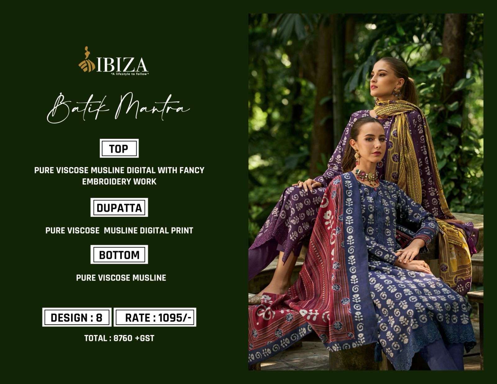 ibiza batik mantra 10637-10644 series latest pakistani salwar kameez wholesaler surat gujarat