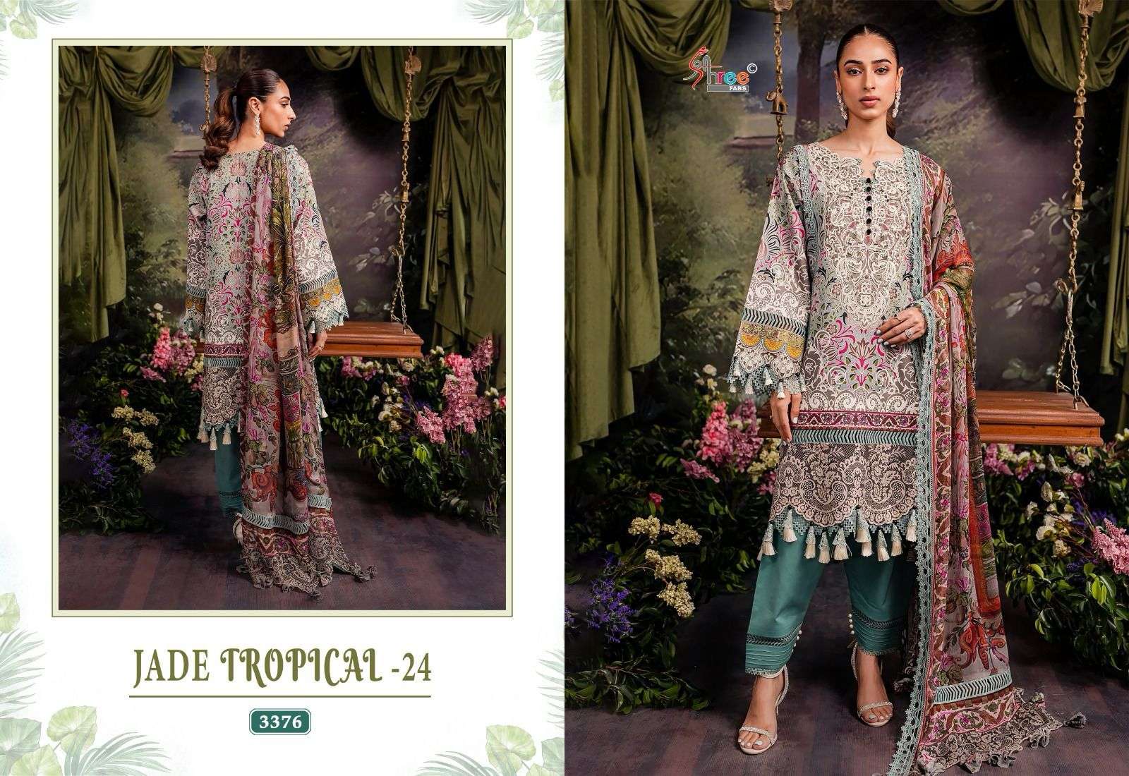 jade tropical vol-24 3376-3379 series designer pakistani salwar kameez wholesale price surat
