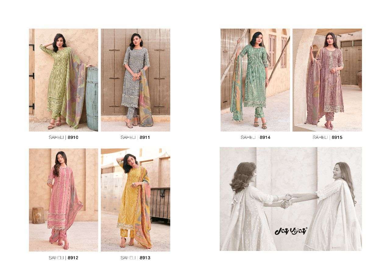 jayvijay saheli 8910-8915 series latest designer fancy salwar kameez wholesaler surat gujarat