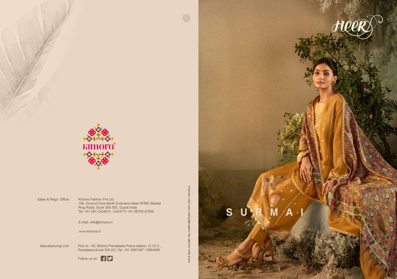 kimora heer surmai 9241-9246 series designer pakistani salwar kameez for weddings wholesaler surat