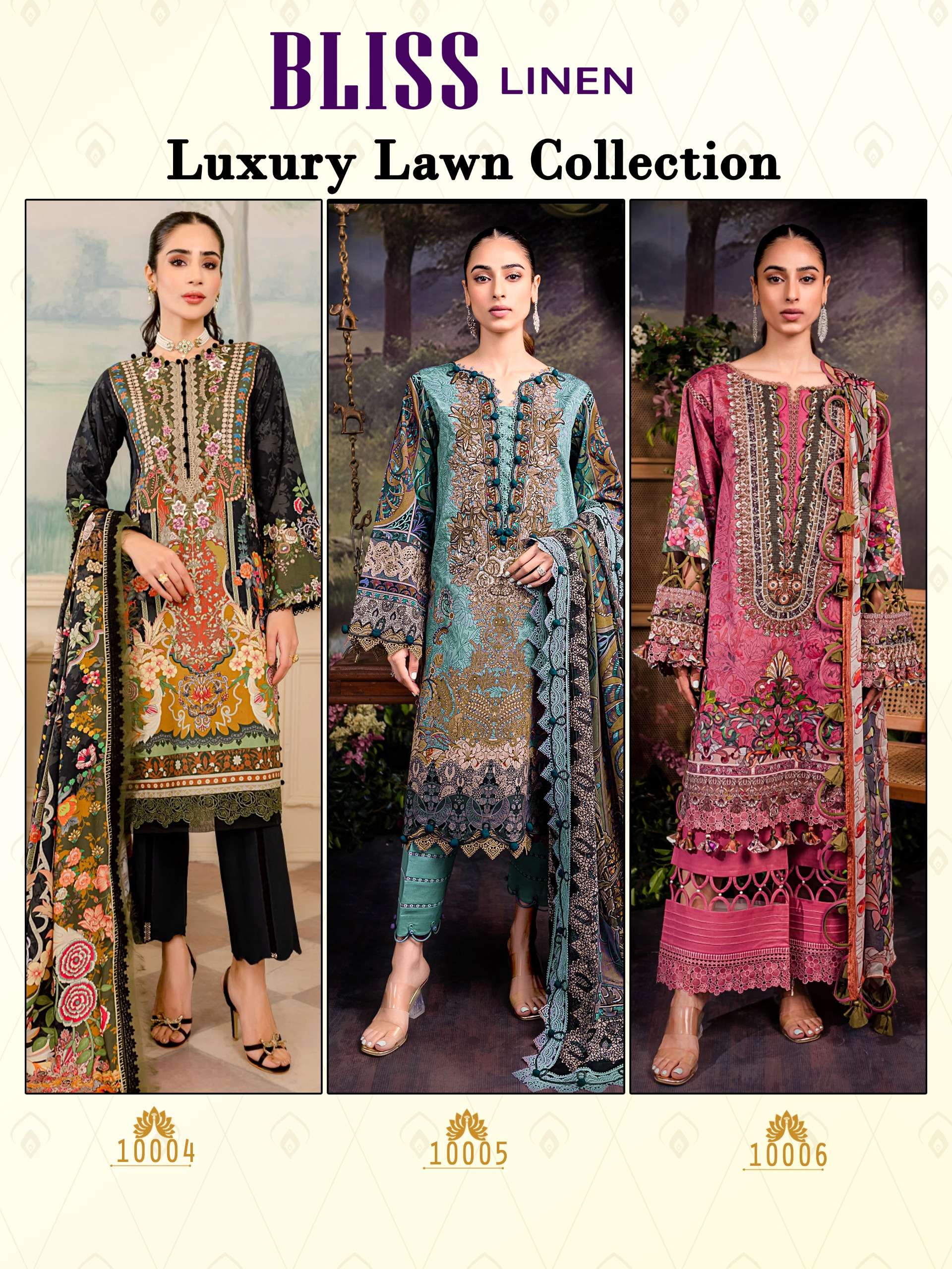 majesty bliss line 10001-10006 series latest pakistani chiffon dupatta salwar kameez wholesaler surat gujarat