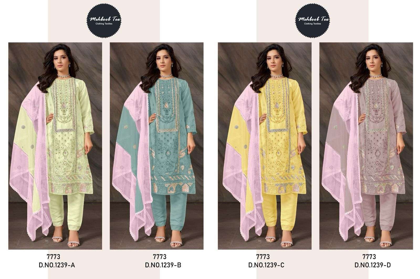 mehboob tex 1239 colour series designer wedding wear pakistani cotton suit at wholesaler price surat india gujarat