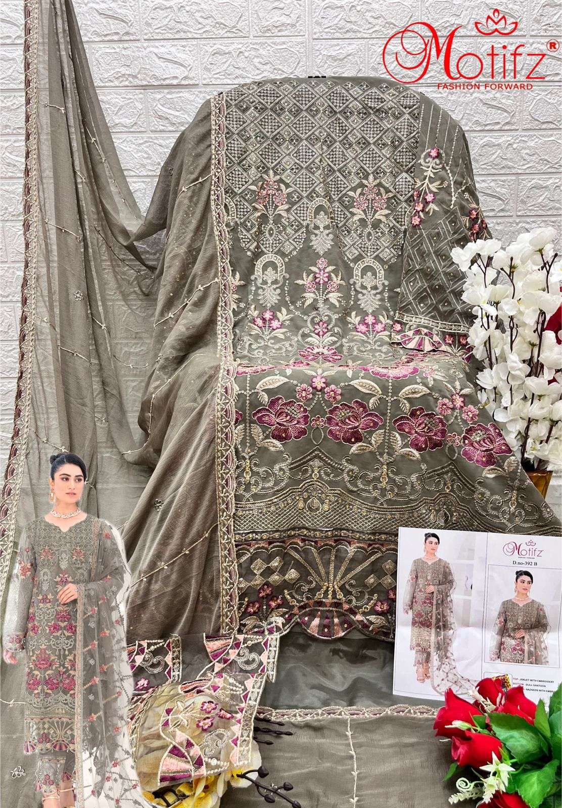 motifz 392 colour series latest wedding wear pakistani salwar kameez wholesaler price surat gujarat
