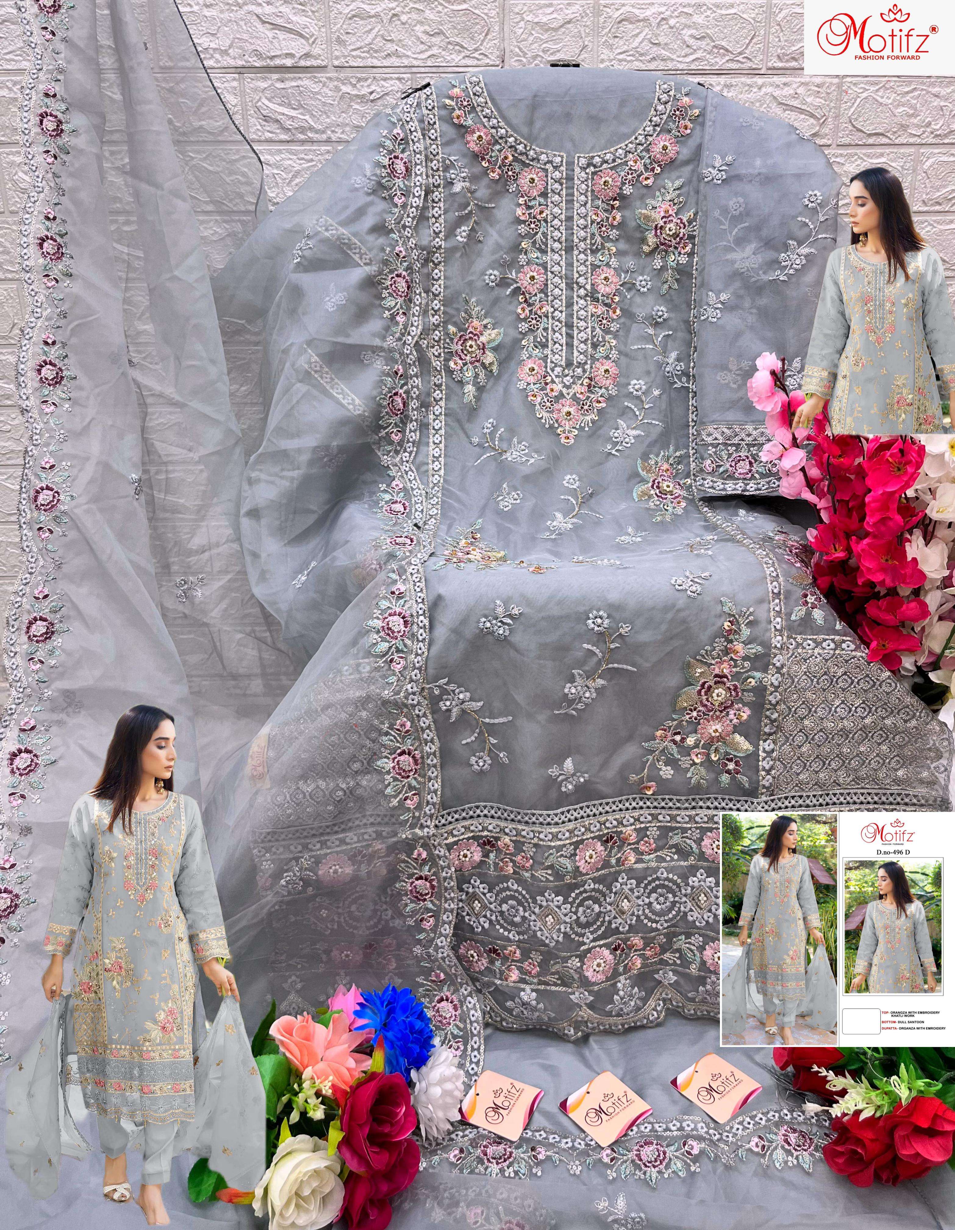motifz 496 colour series latest wedding wear pakistani salwar kameez wholesaler price surat gujarat