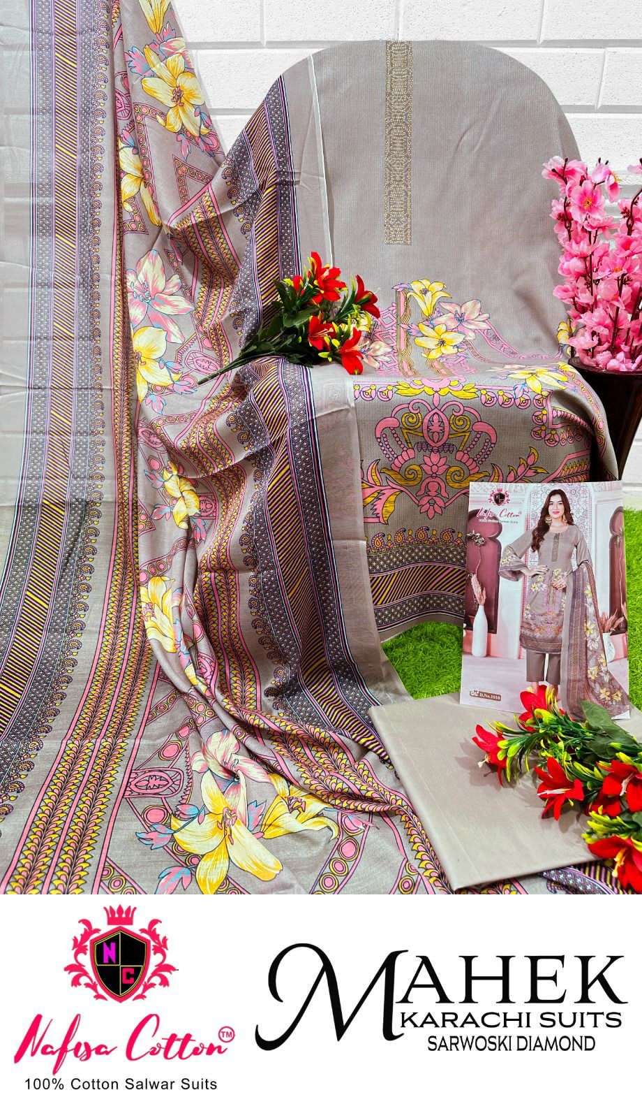 nafisha cotton mahek karachi suits 1001-1010 series latest pakistani salwar kameez wholesaler surat gujarat
