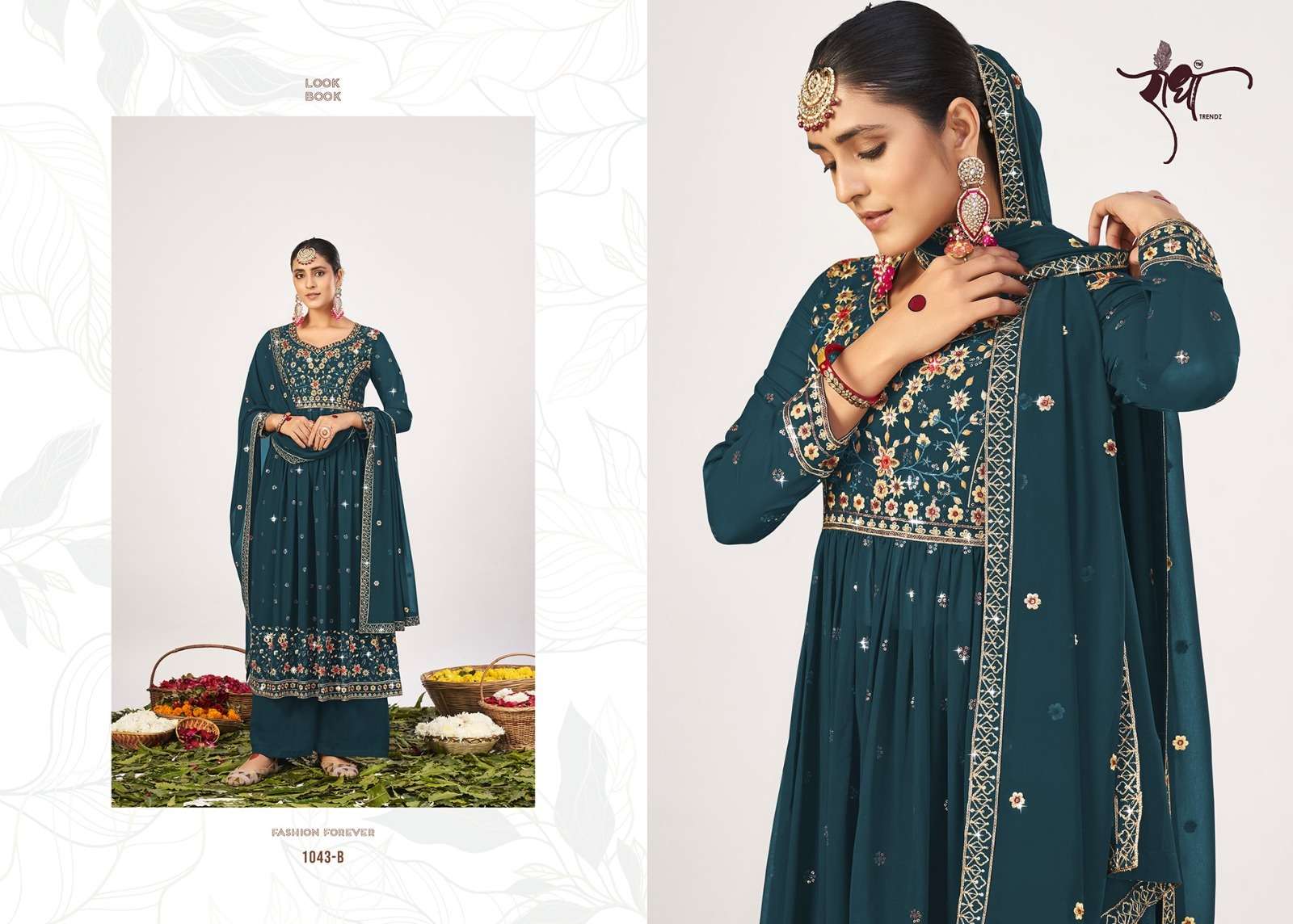 radha trendz nyra vol-2 1043 colour series designer wedding wear pakistani salwar kameez wholesaler surat