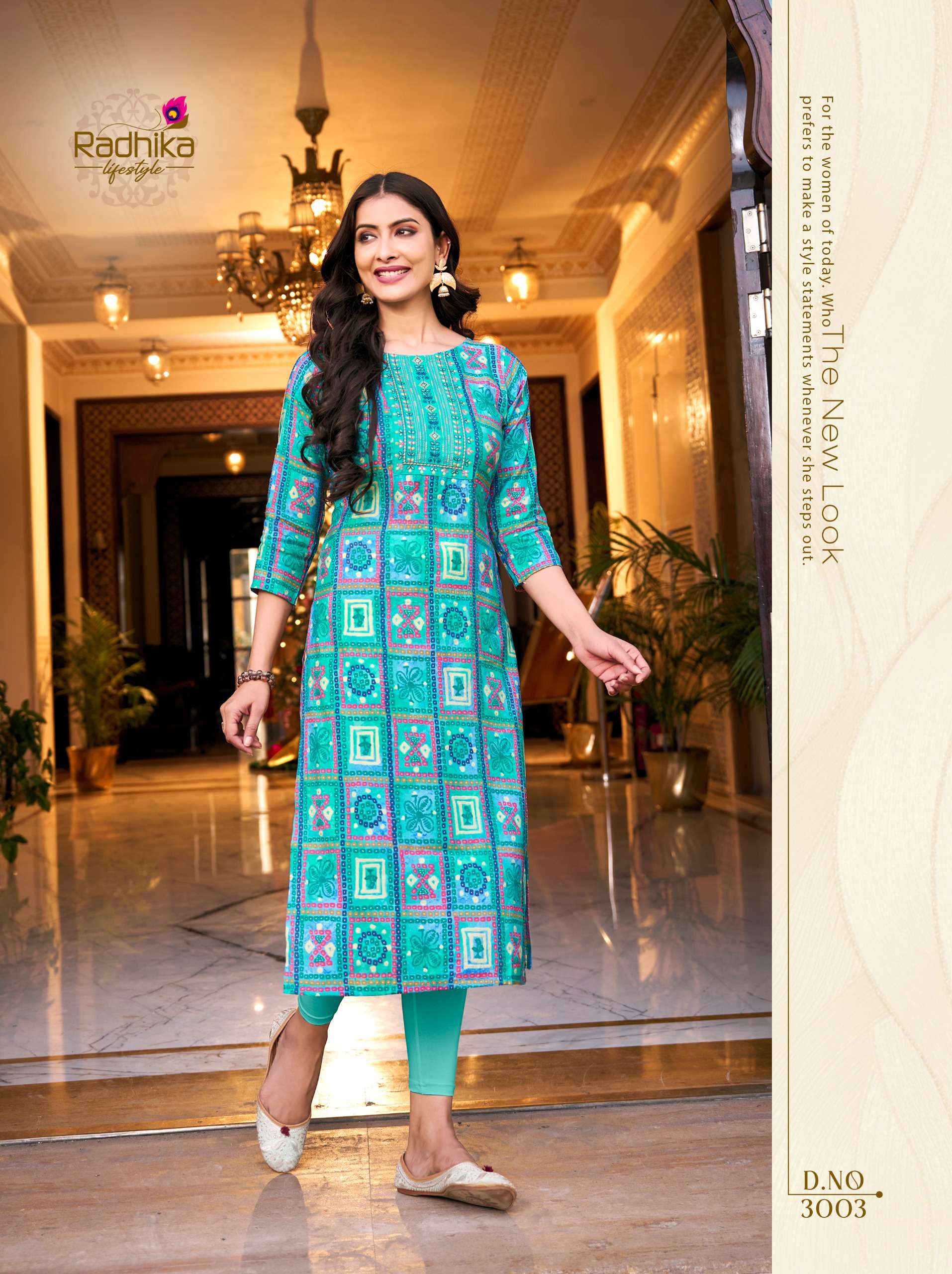 radhika lifestyle charming vol-3 3001-3010 series designer trending kurti set wholesaler surat gujarat