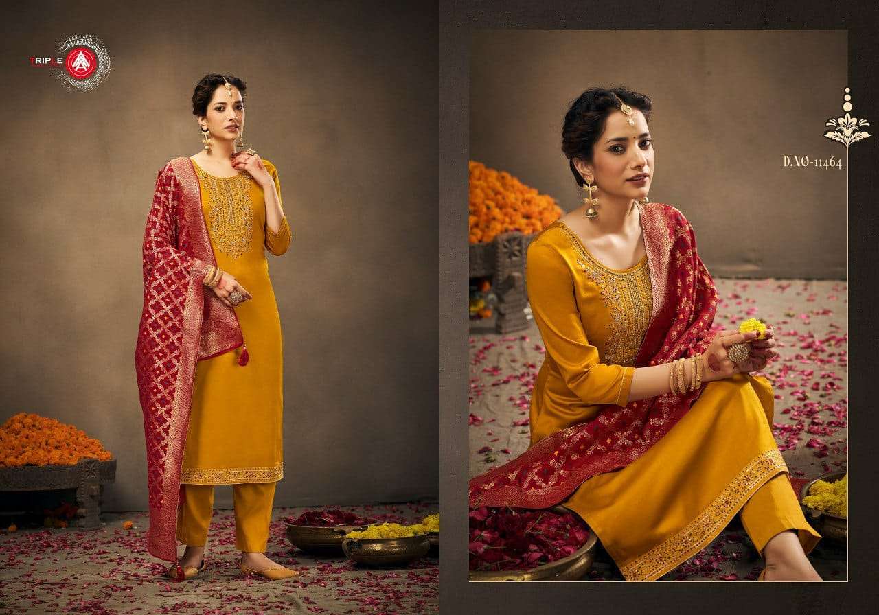 triple a verita 11461-11466 series latest fancy designer salwar kameez wholesaler surat gujarat