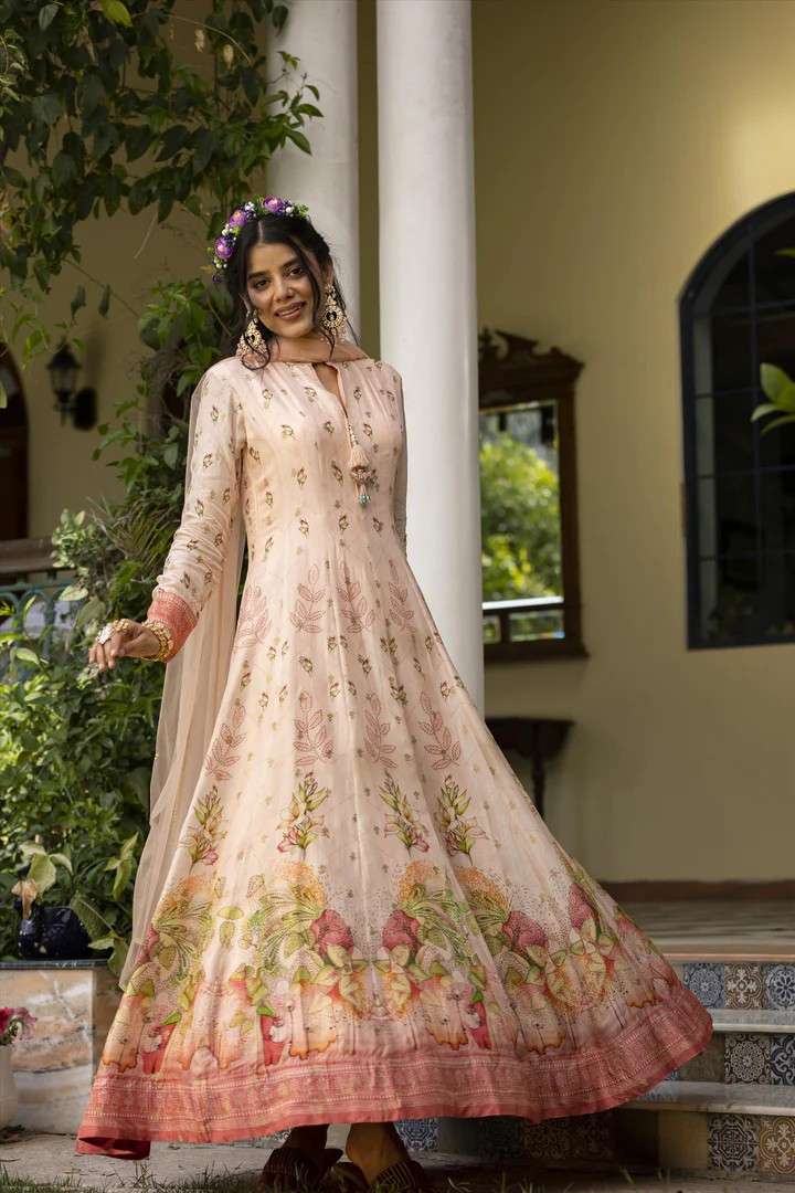 Lt Fabric Nitya Vol 169 Super Silk With Heavy Embroidery Work Long Gown  Style Wedding Wear