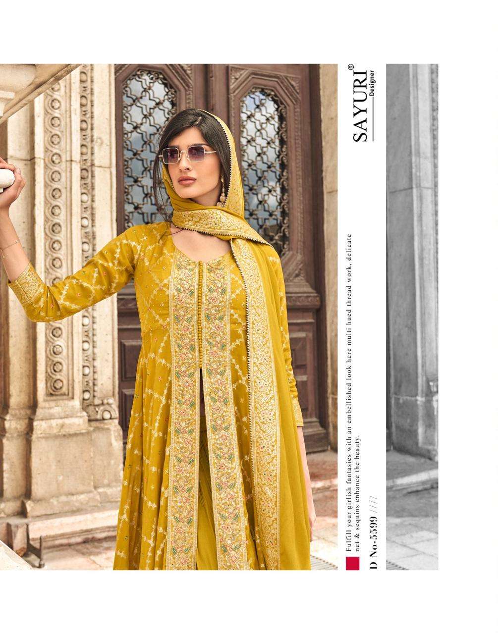 sayuri designer rangreza 5598-5600 series viscose jacquard silk