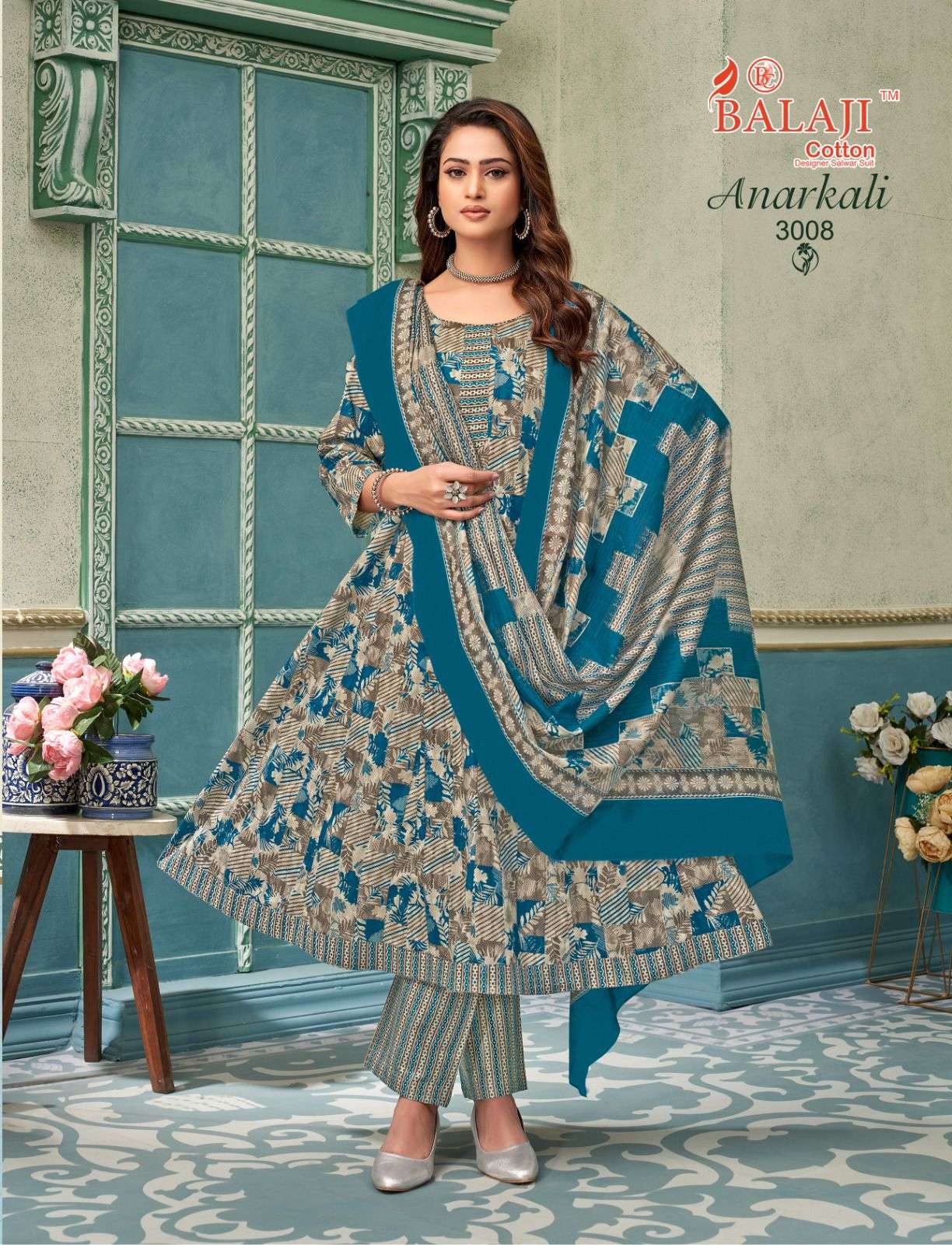white christmas dresses Powder Blue Pure Cotton Anarkali Set online in USA | Free Shipping , Easy  Returns main image 0
