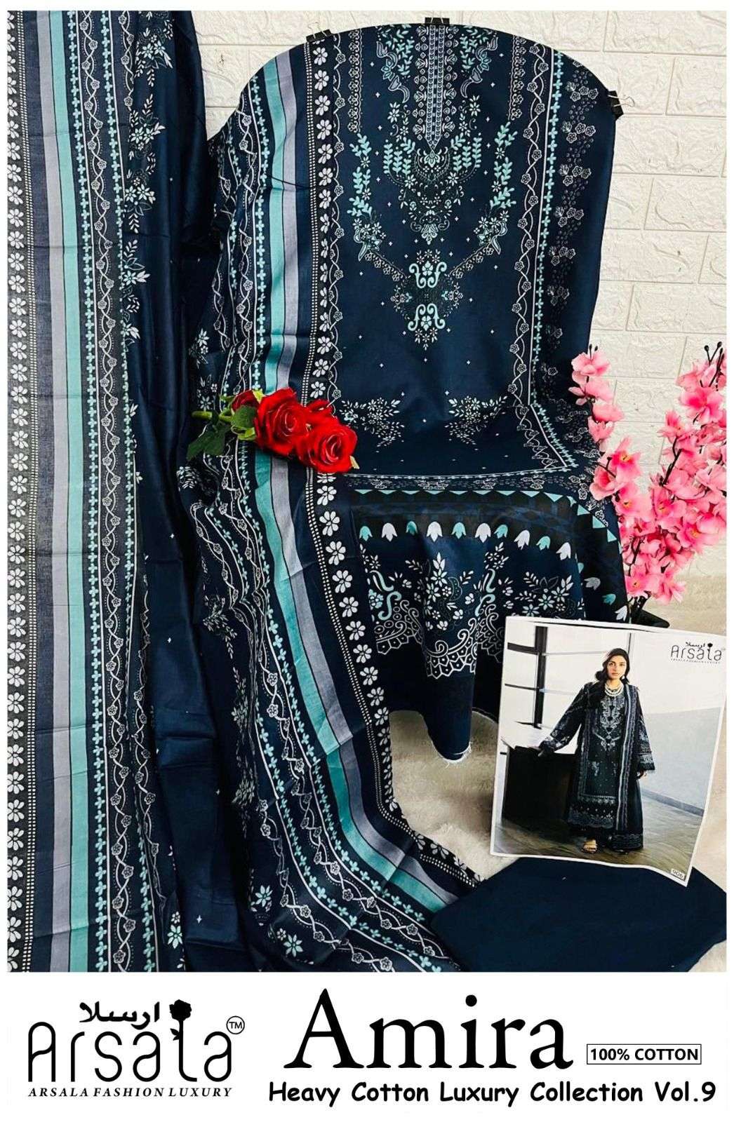 arsala amira vol-9 901-906 series heavy lawn cotton designer