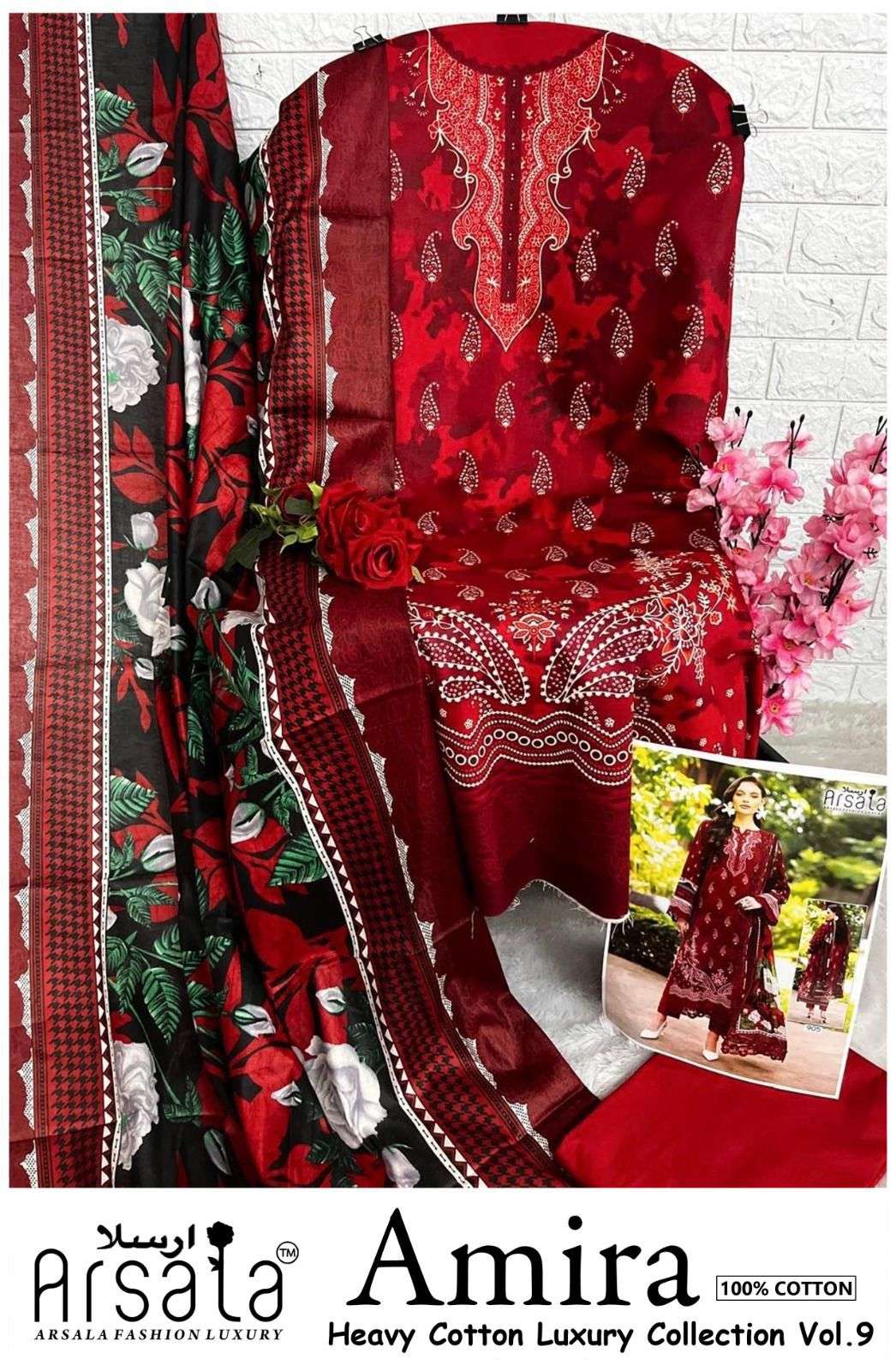 arsala amira vol-9 901-906 series heavy lawn cotton designer