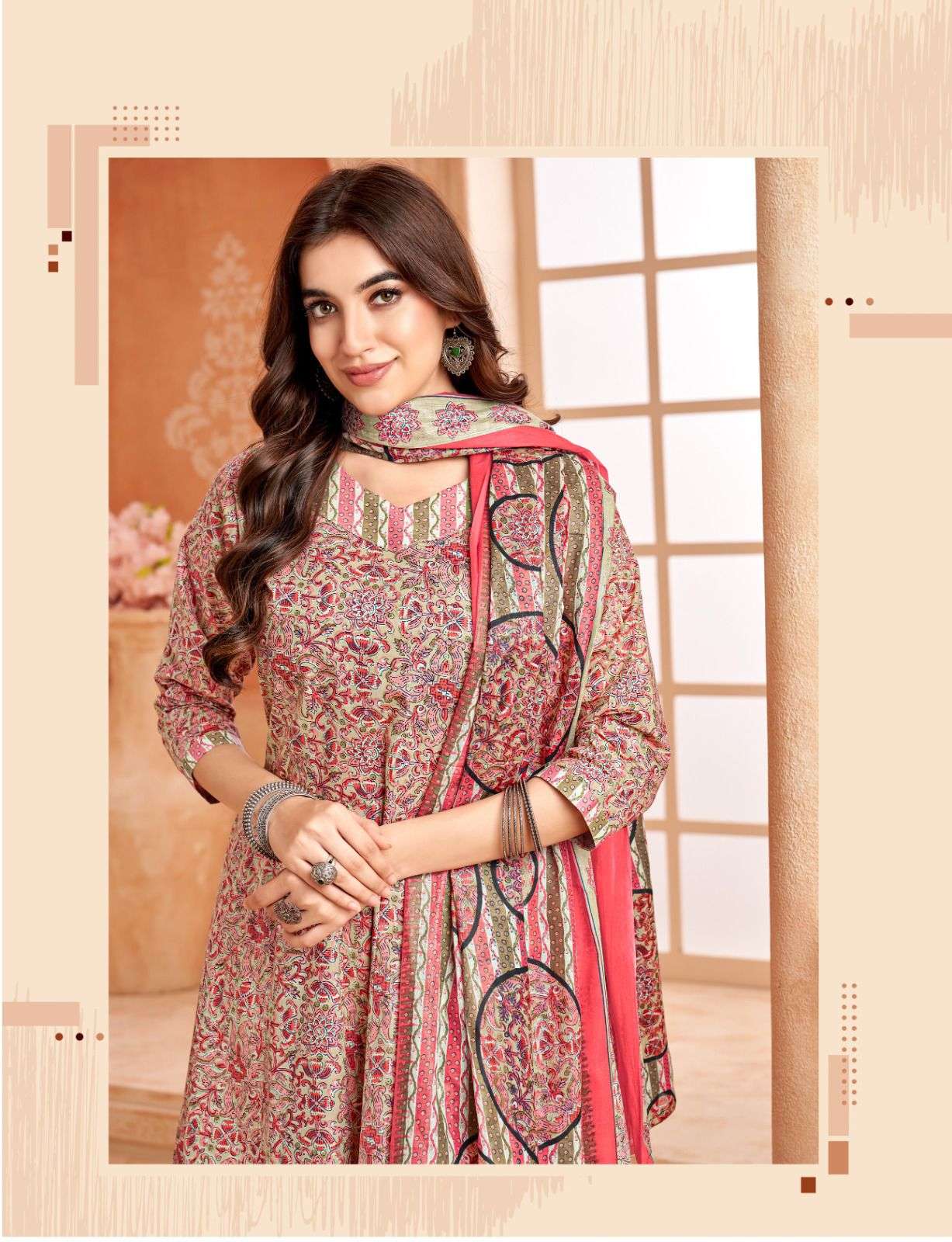 cotton anarkali dress with price Block Print Cotton Anarkali 3-Piece Dress Set